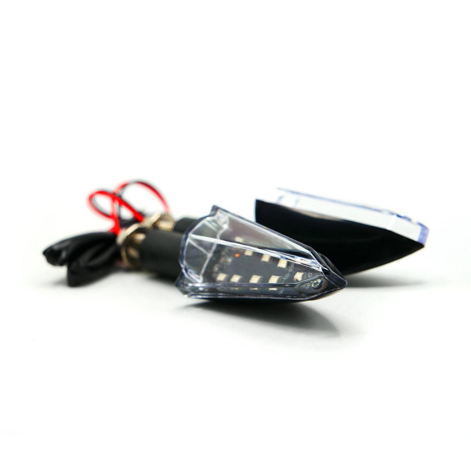 Direccionales Para Moto Rasen Led Triangular Universal Rojo