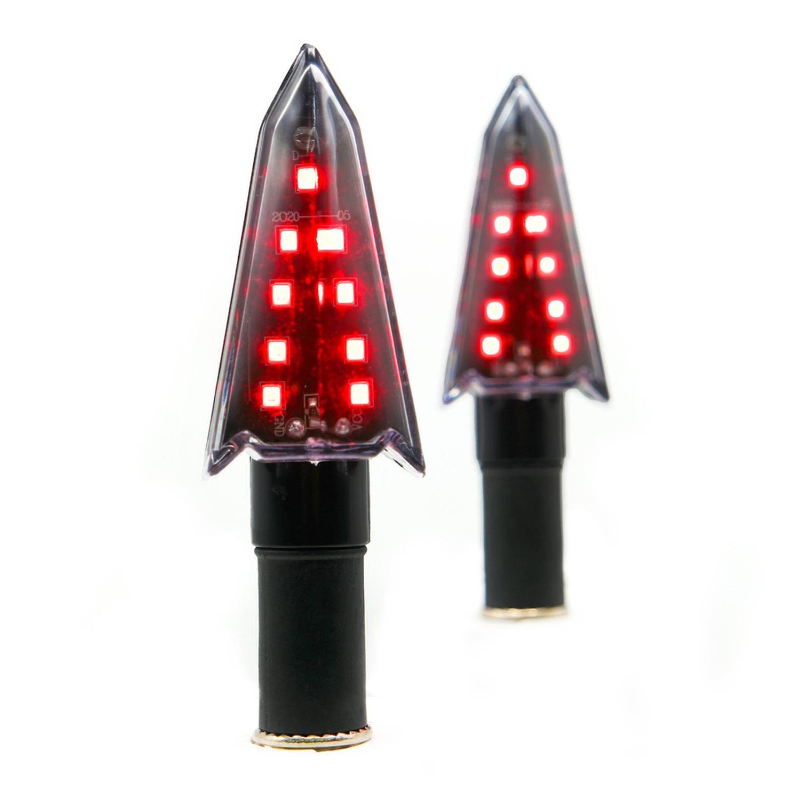 Direccionales Para Moto Rasen Led Triangular Universal Rojo