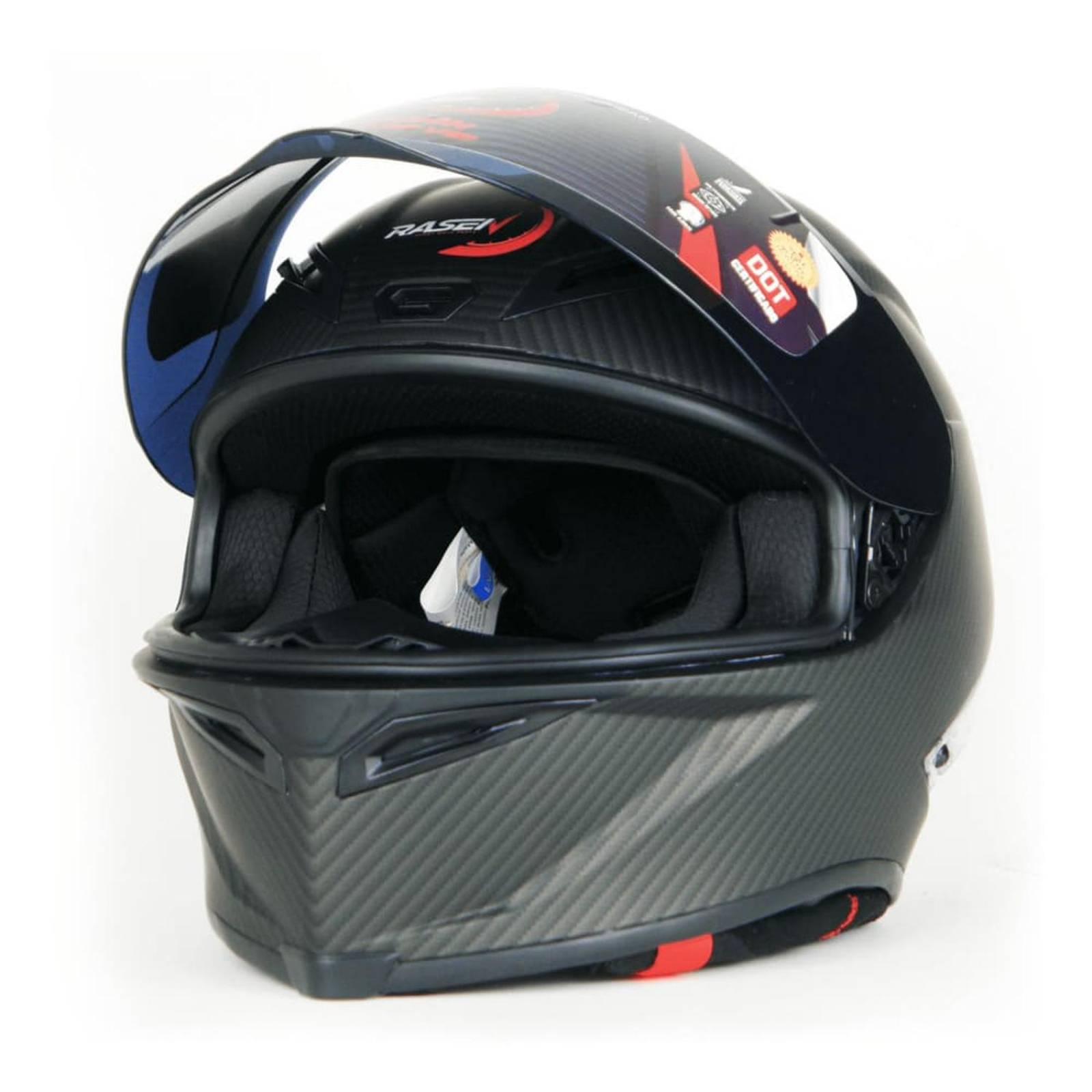 CASCO CERRADO FIBRA DE CARBONO PARA MOTOCICLETA Negro