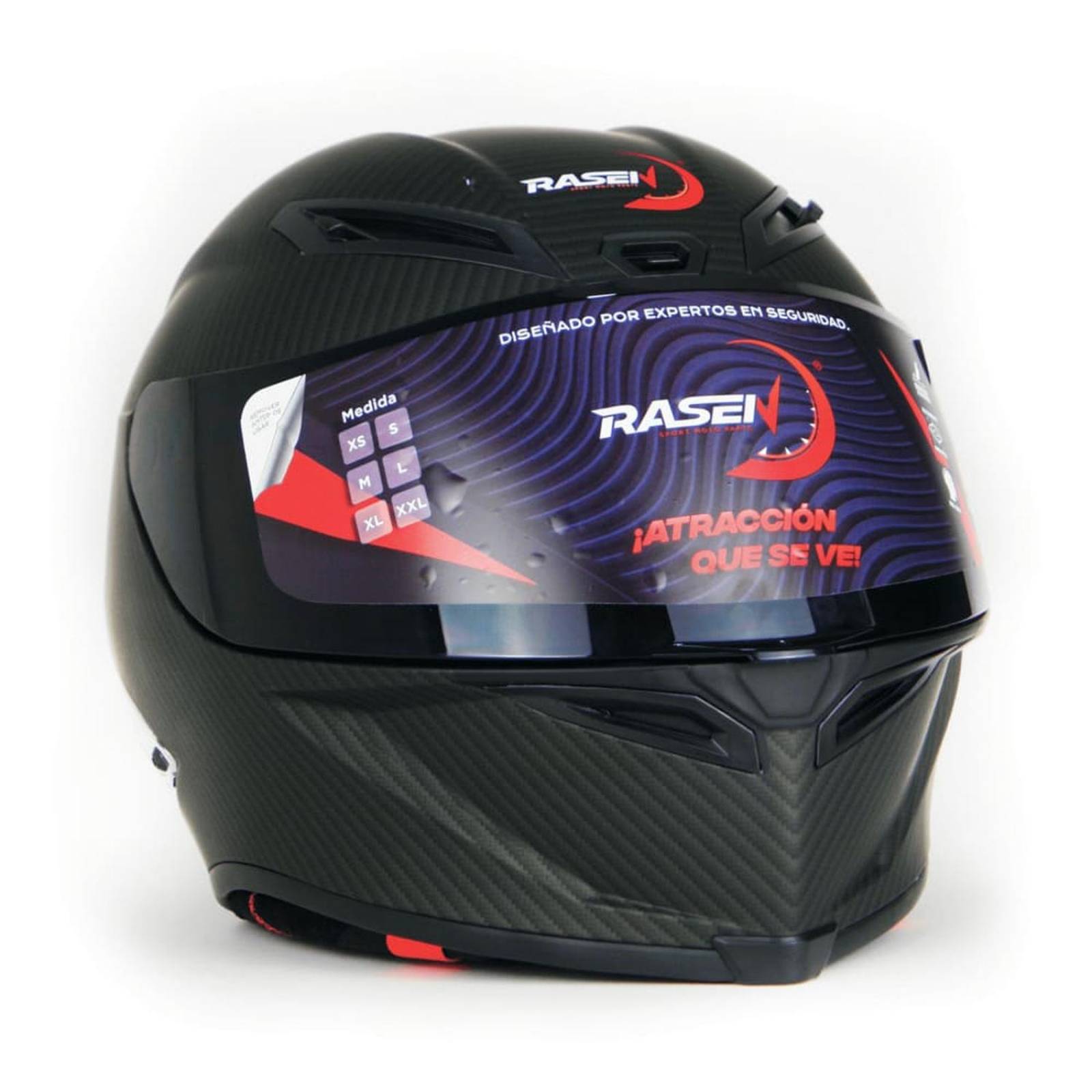 CASCO CERRADO FIBRA DE CARBONO PARA MOTOCICLETA Negro