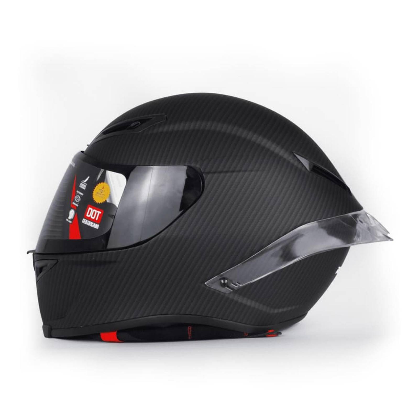 CASCO CERRADO FIBRA DE CARBONO PARA MOTOCICLETA Negro