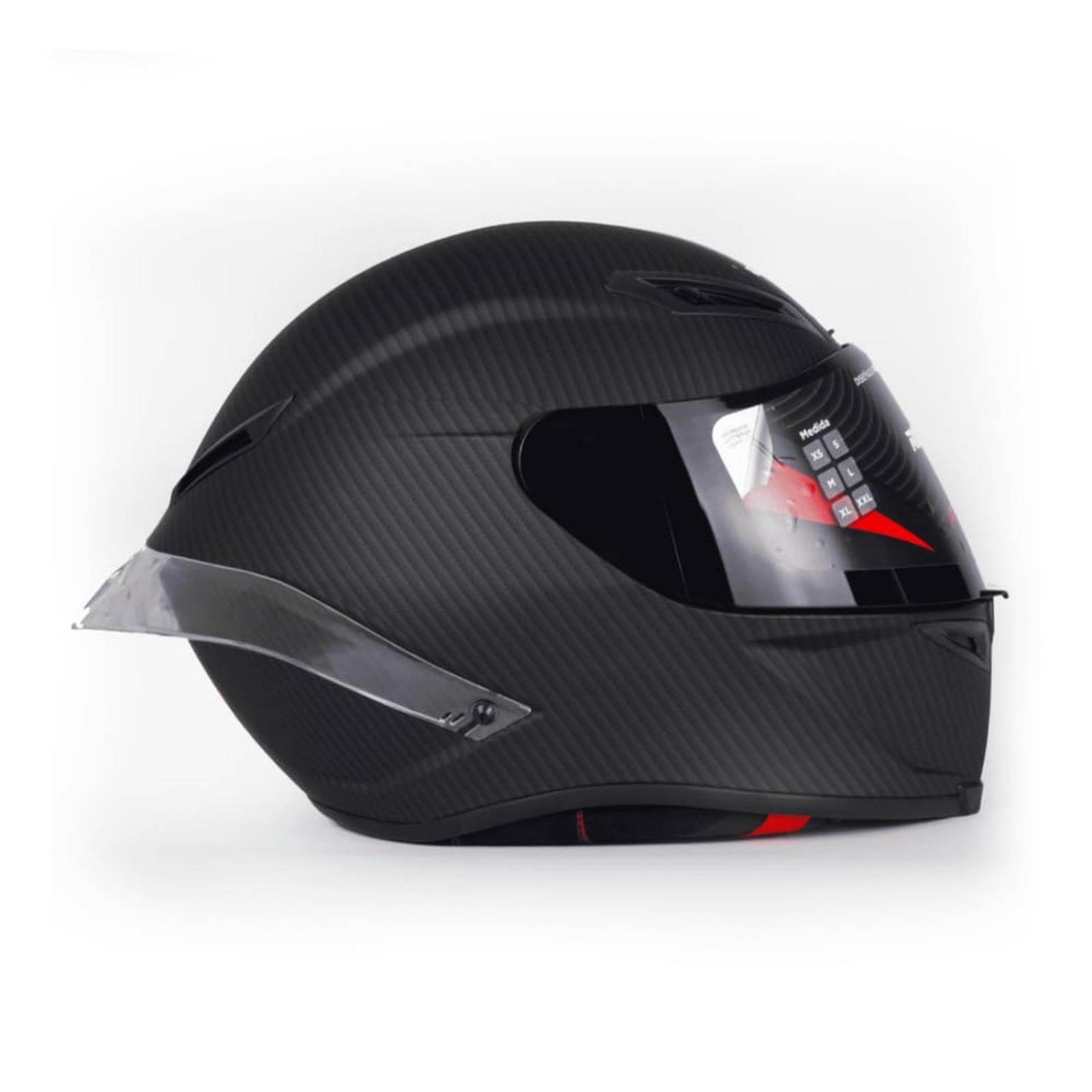CASCO CERRADO FIBRA DE CARBONO PARA MOTOCICLETA Negro