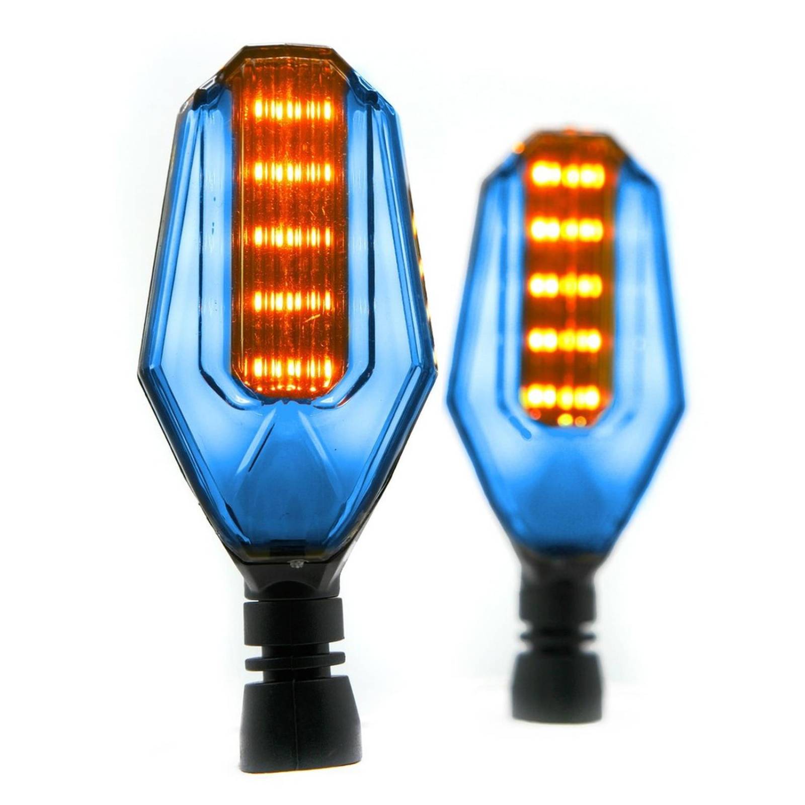 Direccionales Para Moto Rasen Led Doble Dim Universal   Azul