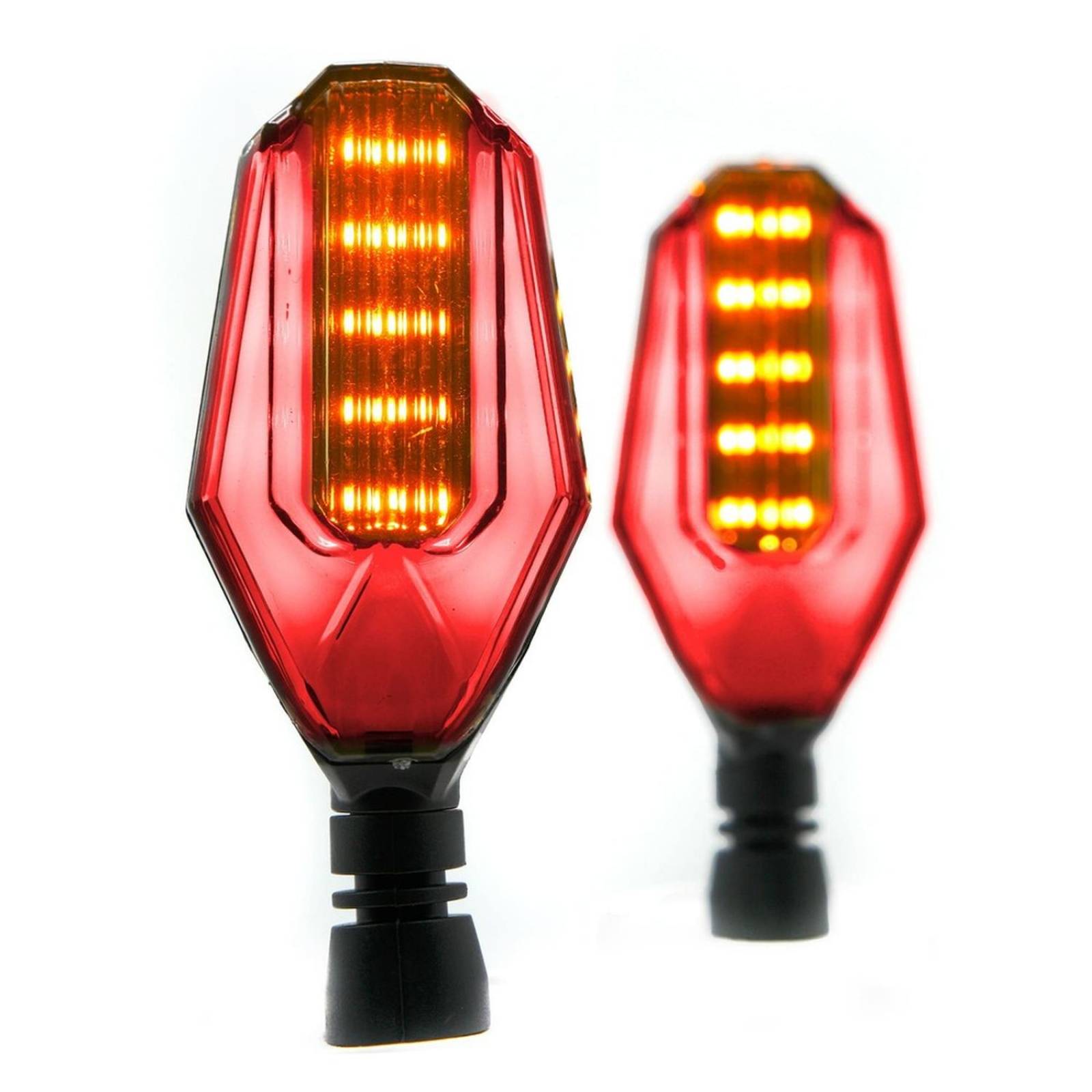 Direccionales Para Moto Rasen Led Doble Dim Universal   Rojo