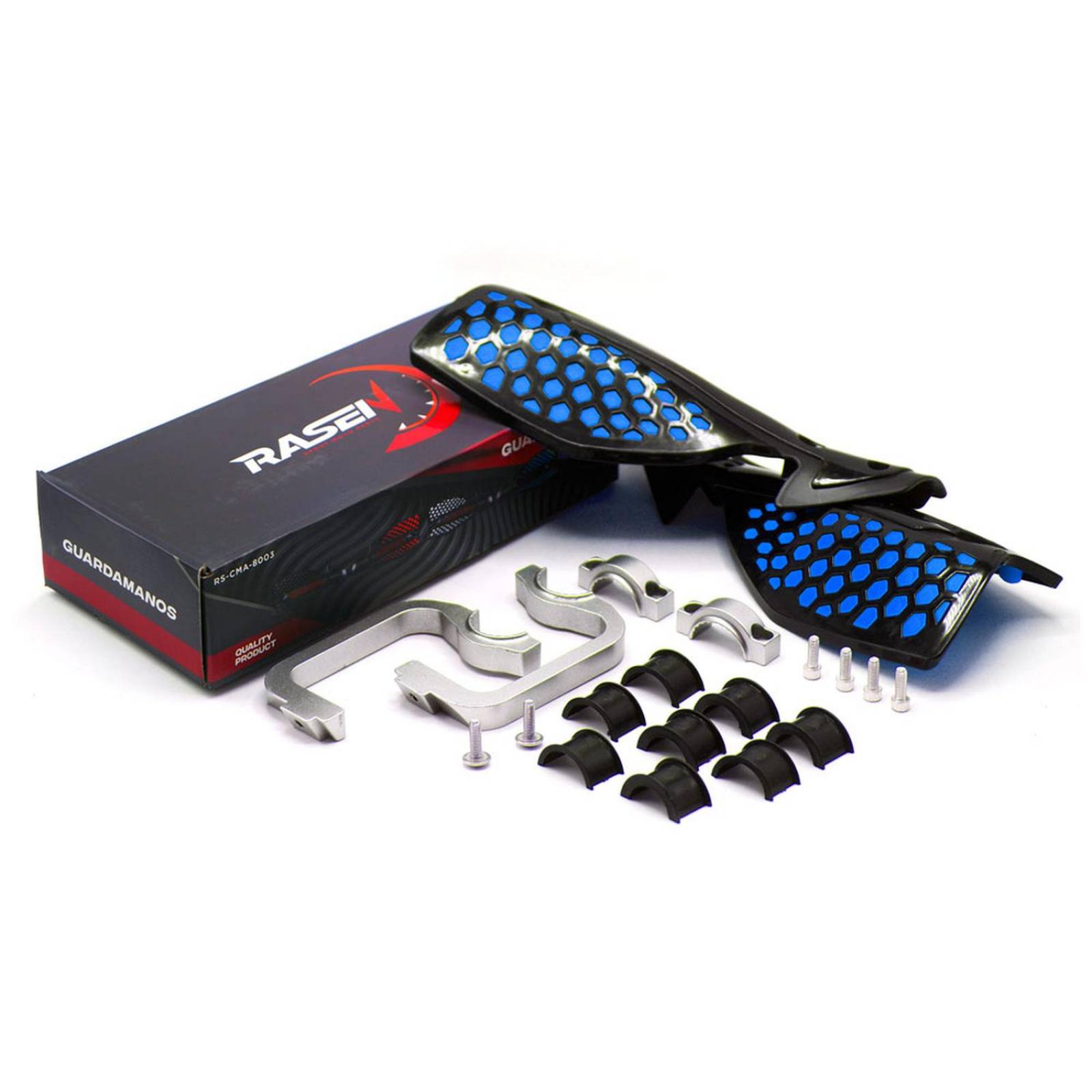 Protector De Puños Para Moto Rasen Con Estructura De Metal Universal Azul
