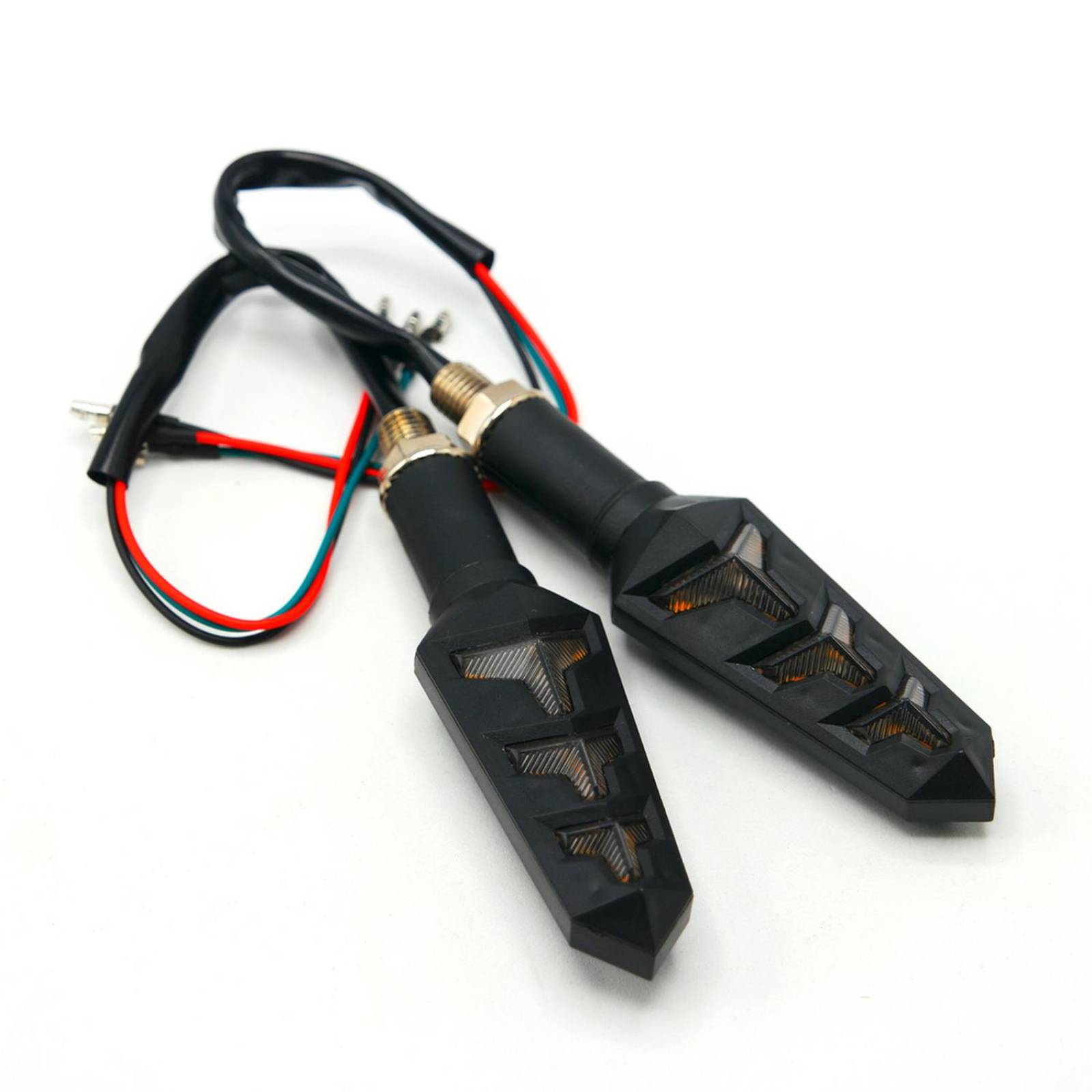 Direccionales Para Moto Rasen Led Secuencial Tipo Rayo Universal  Azul