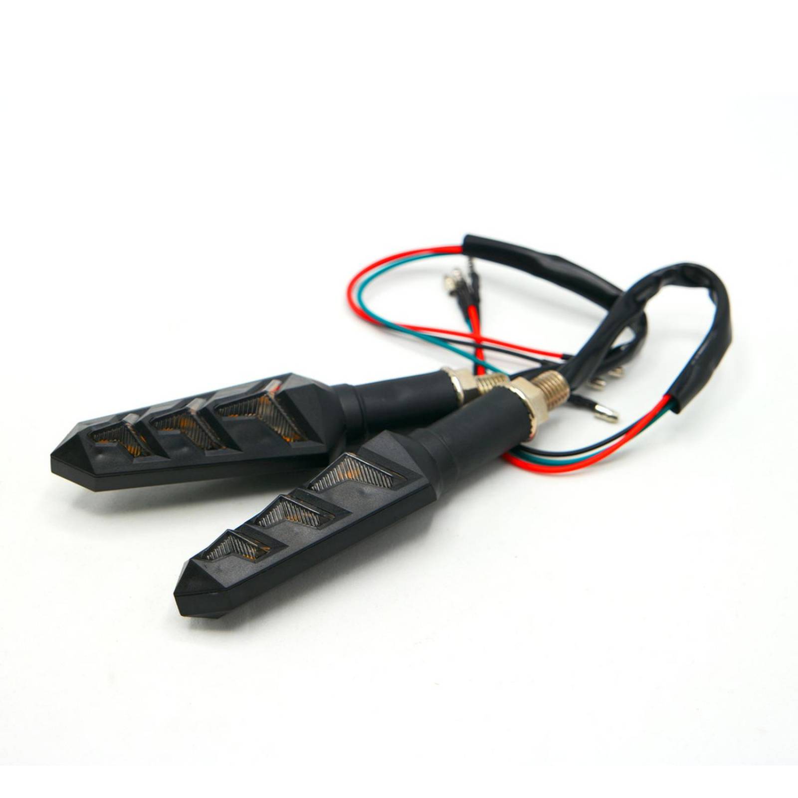 Direccionales Para Moto Rasen Led Secuencial Tipo Rayo Universal  Azul
