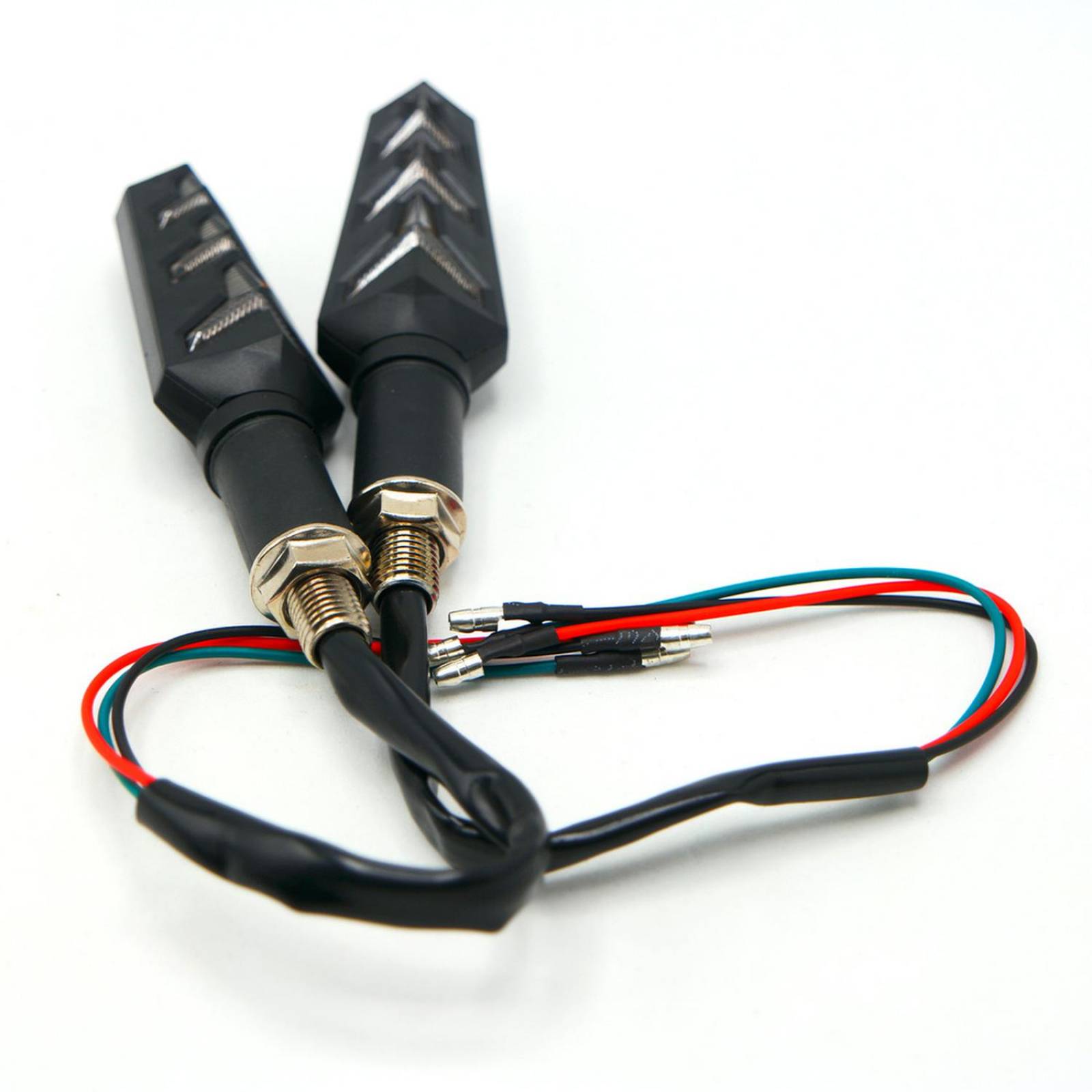 Direccionales Para Moto Rasen Led Secuencial Tipo Rayo Universal  Azul