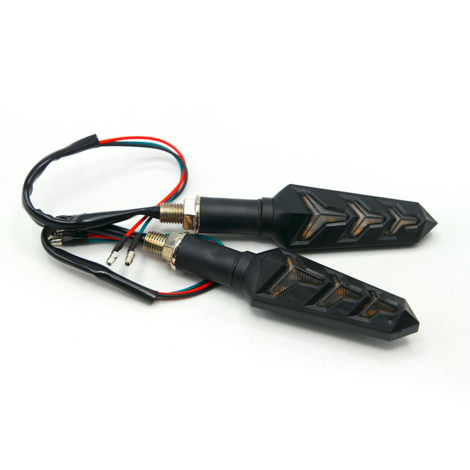 Direccionales Para Moto Rasen Led Secuencial Tipo Rayo Universal  Azul