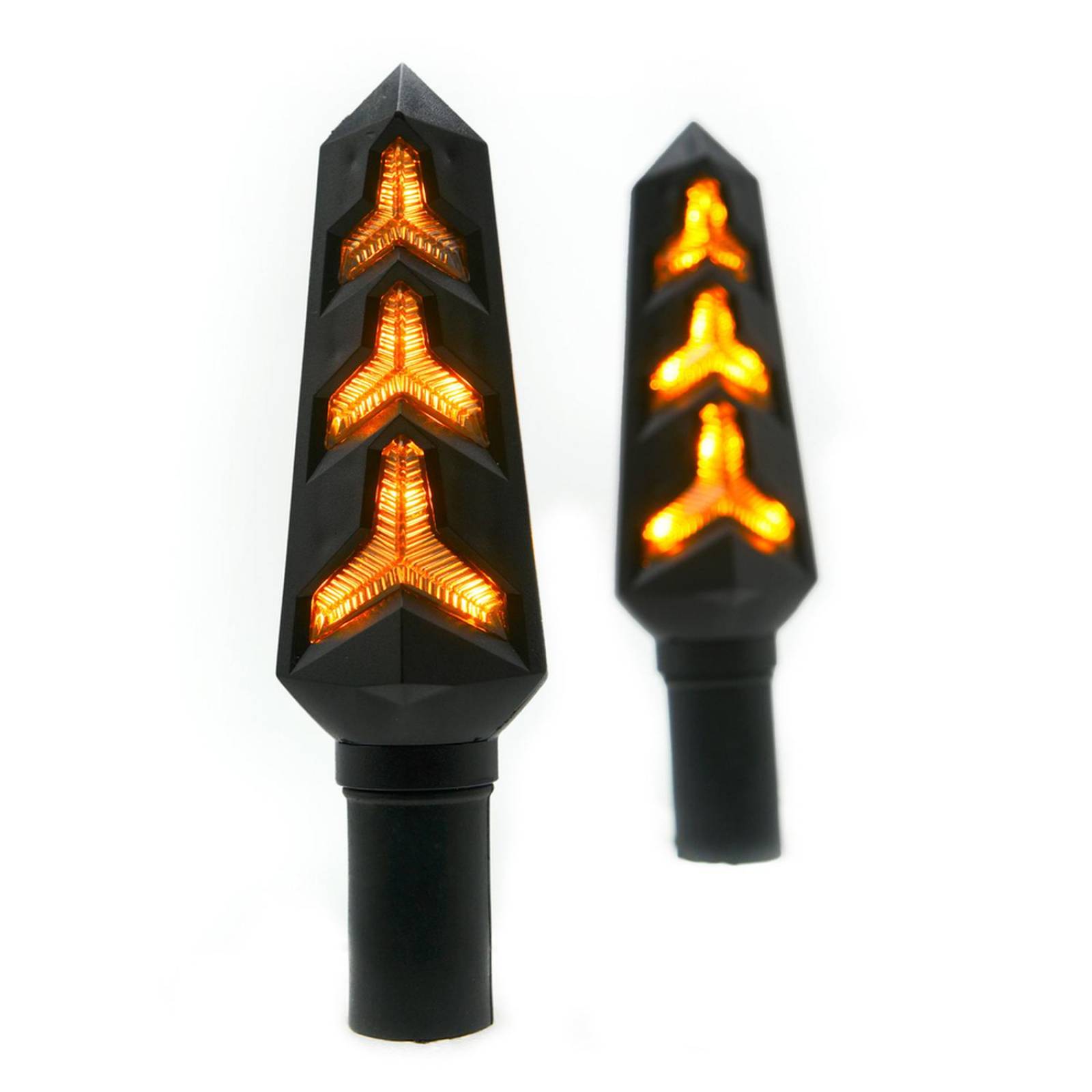Direccionales Para Moto Rasen Led Secuencial Tipo Rayo Universal  Azul