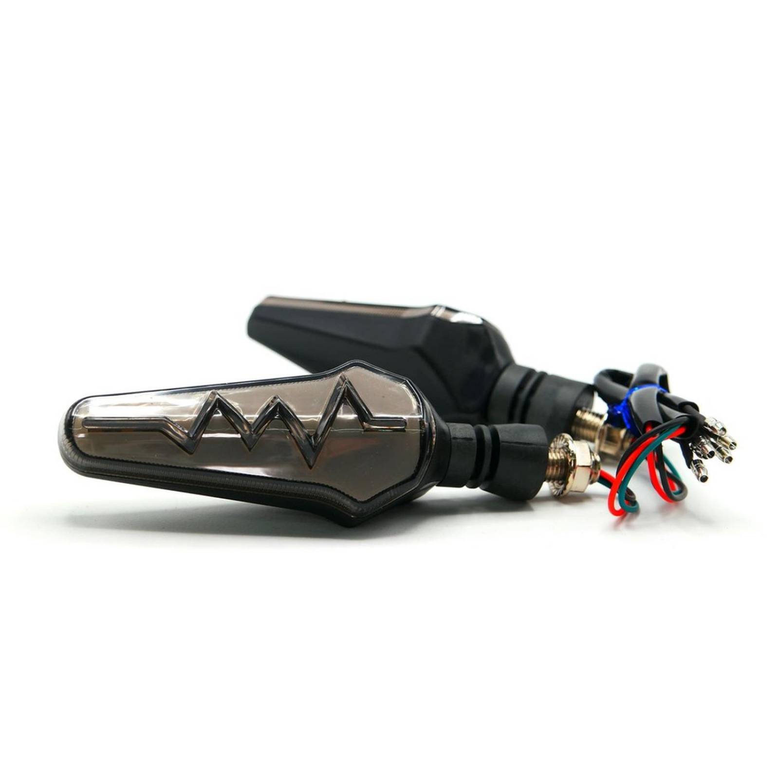 Direccionales Para Moto Rasen Led Secuencial Tipo Rayo Universal Rojo