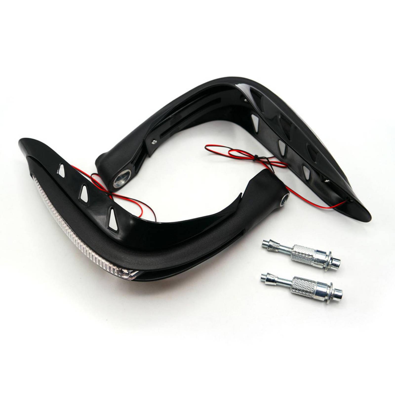 Protector De Puños Para Moto Rasen Con Luz Led Secuencial Amarilla            Negro