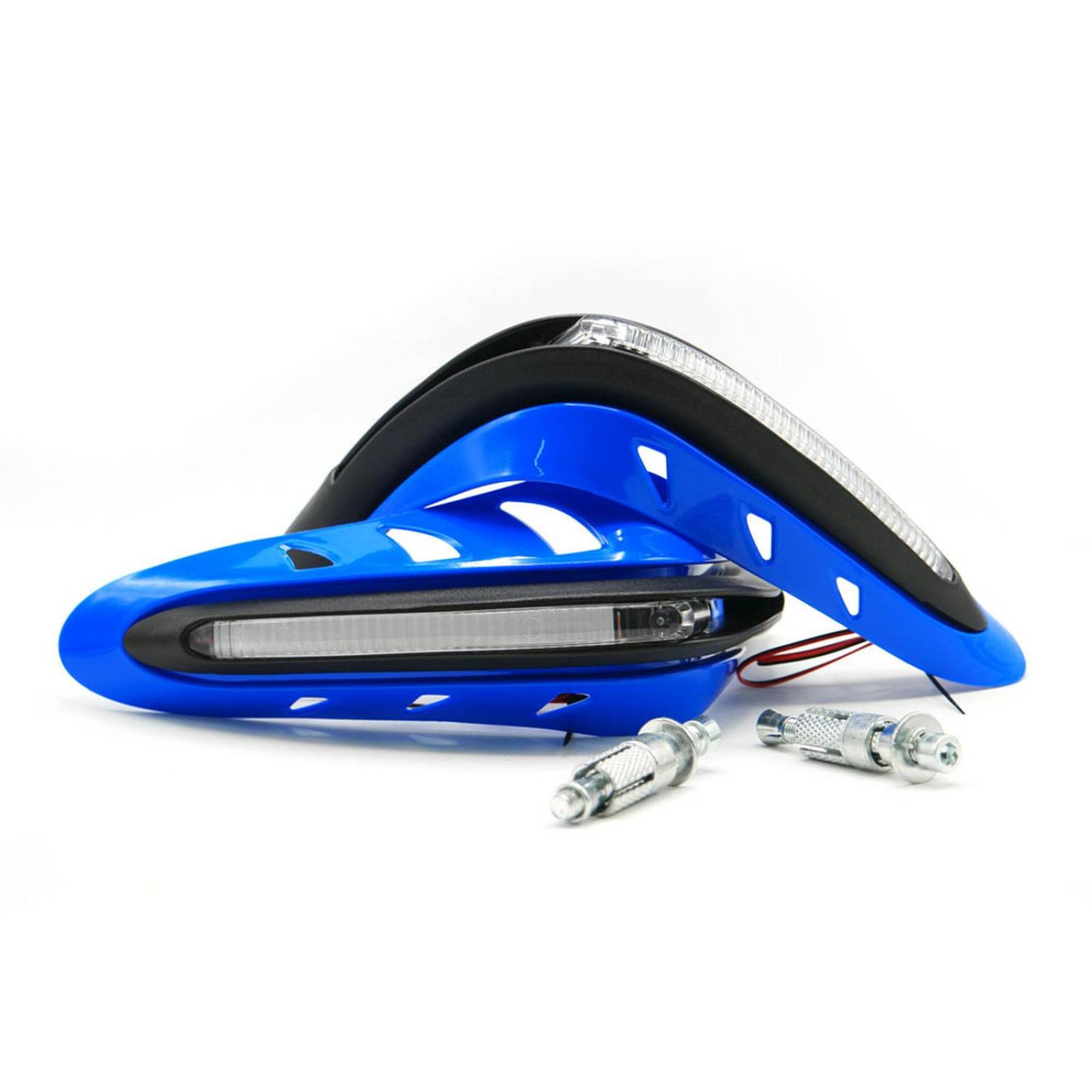 Protector De Puños Para Moto Rasen Con Luz Led Secuencial Amarilla            Azul