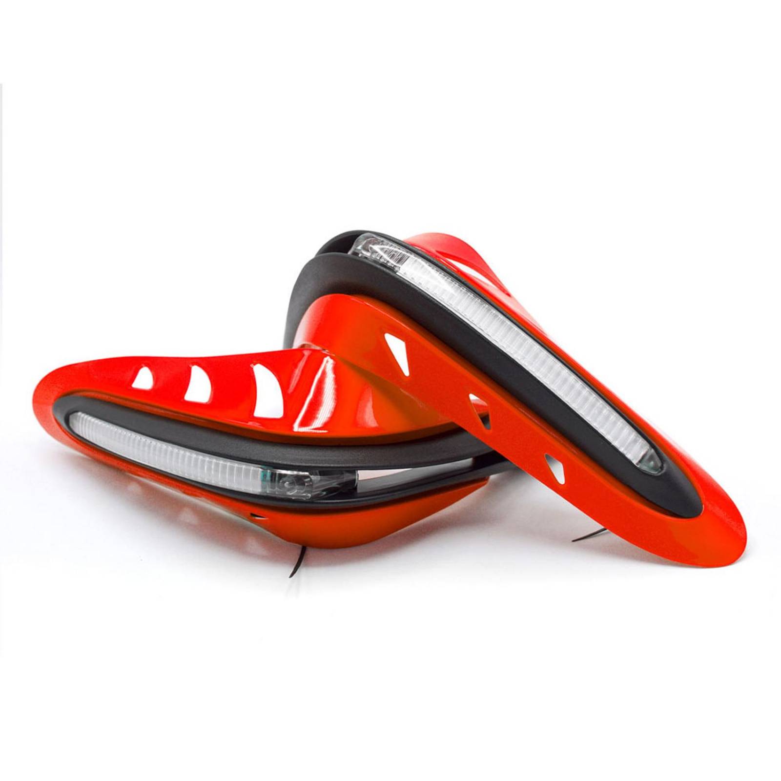 Protector De Puños Para Moto Rasen Con Luz Led Secuencial Amarilla            Rojo