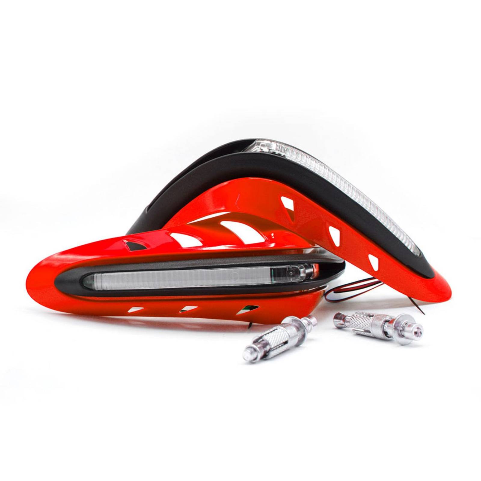 Protector De Puños Para Moto Rasen Con Luz Led Secuencial Amarilla            Rojo