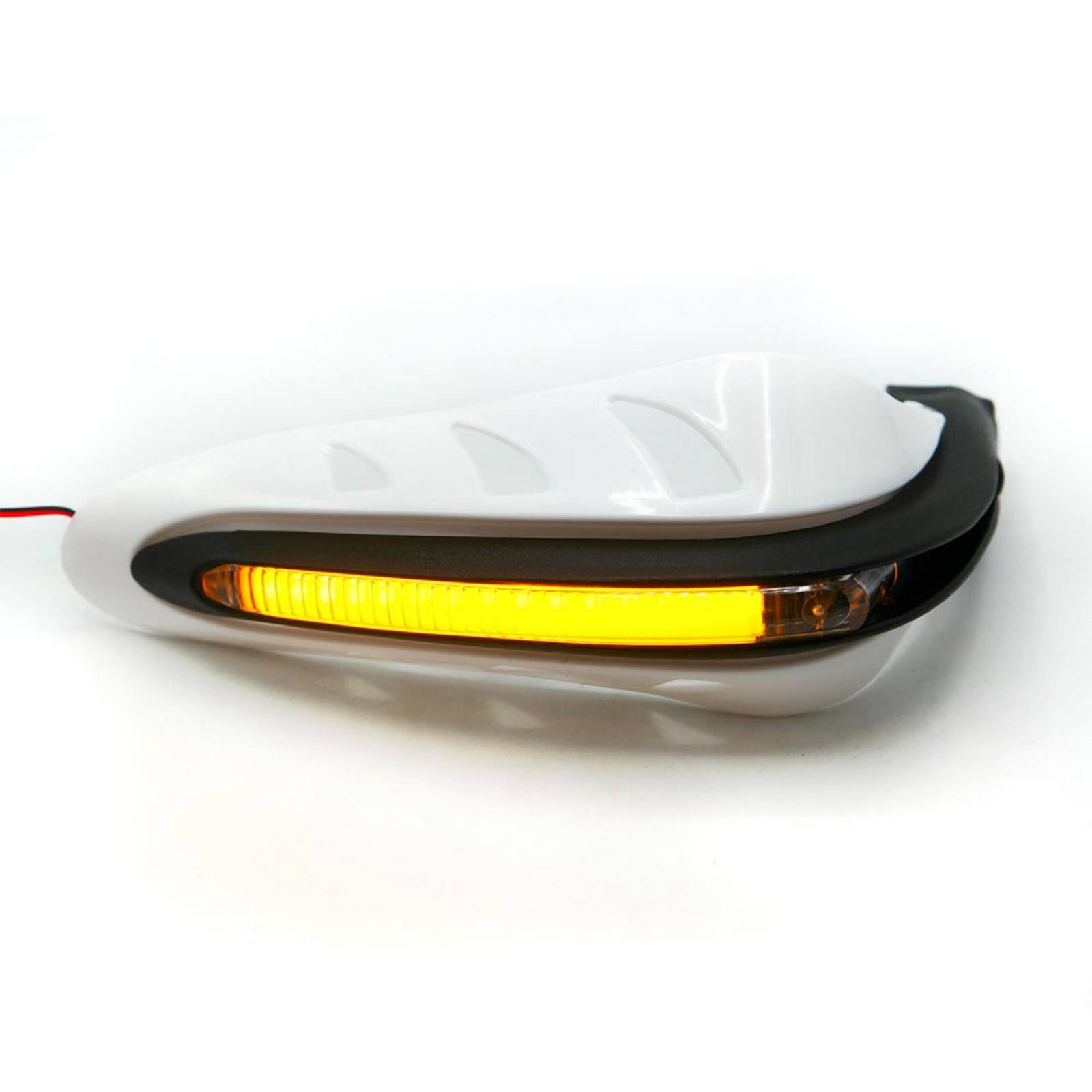 Protector De Puños Para Moto Rasen Con Luz Led Secuencial Amarilla            Blanco