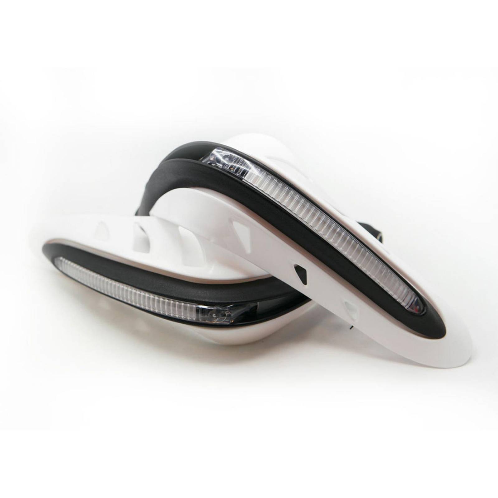 Protector De Puños Para Moto Rasen Con Luz Led Secuencial Amarilla            Blanco