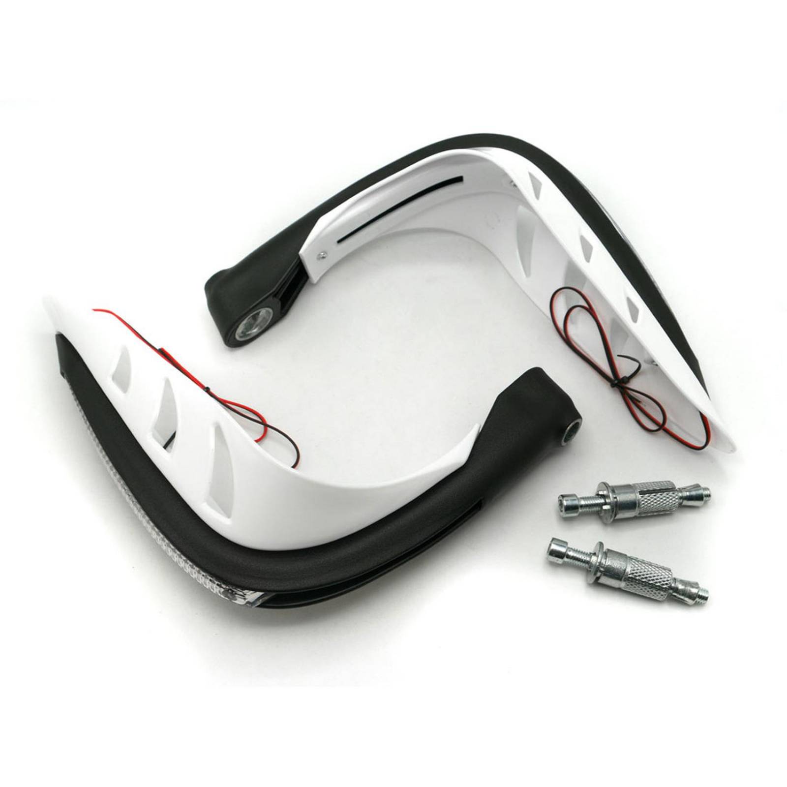 Protector De Puños Para Moto Rasen Con Luz Led Secuencial Amarilla            Blanco