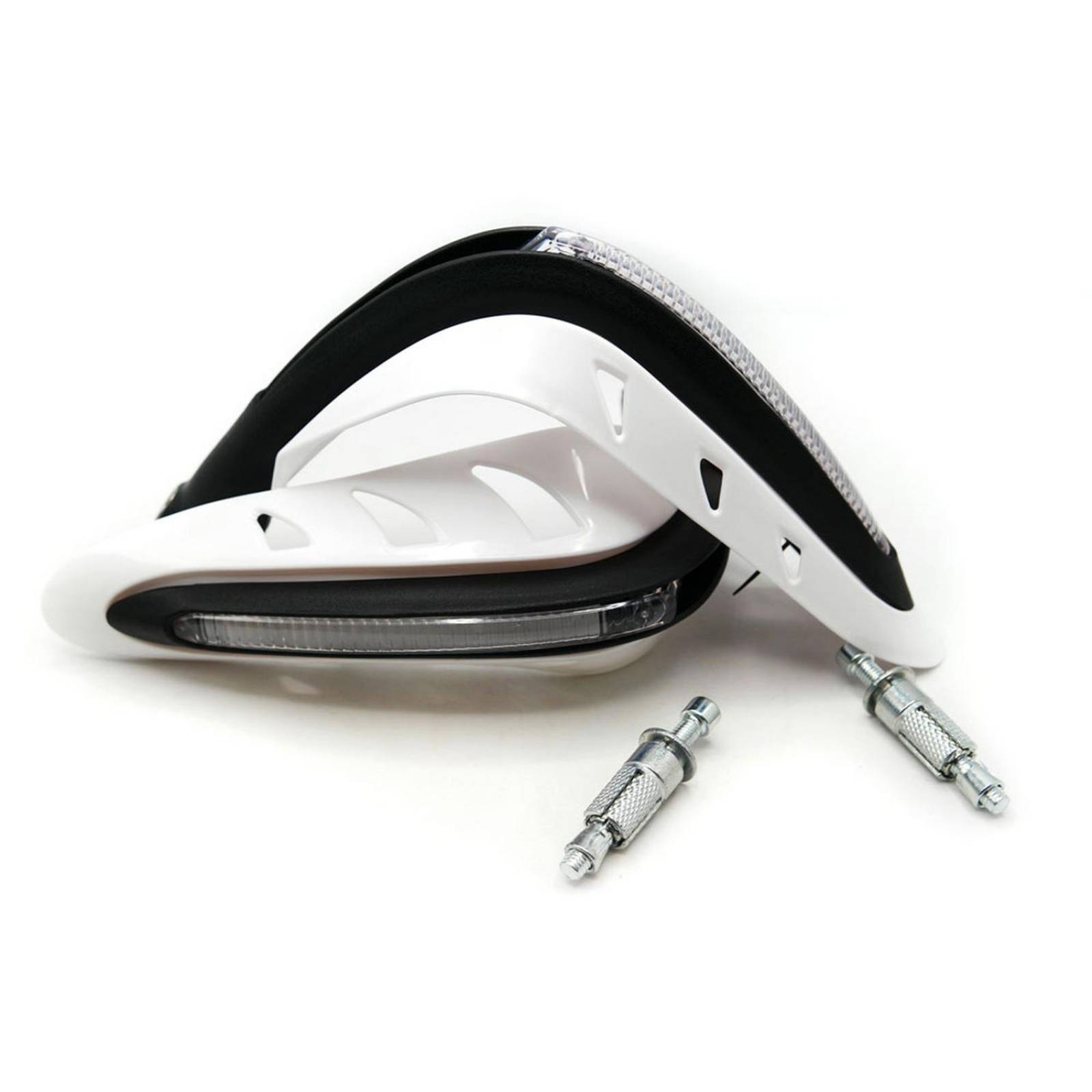 Protector De Puños Para Moto Rasen Con Luz Led Secuencial Amarilla            Blanco