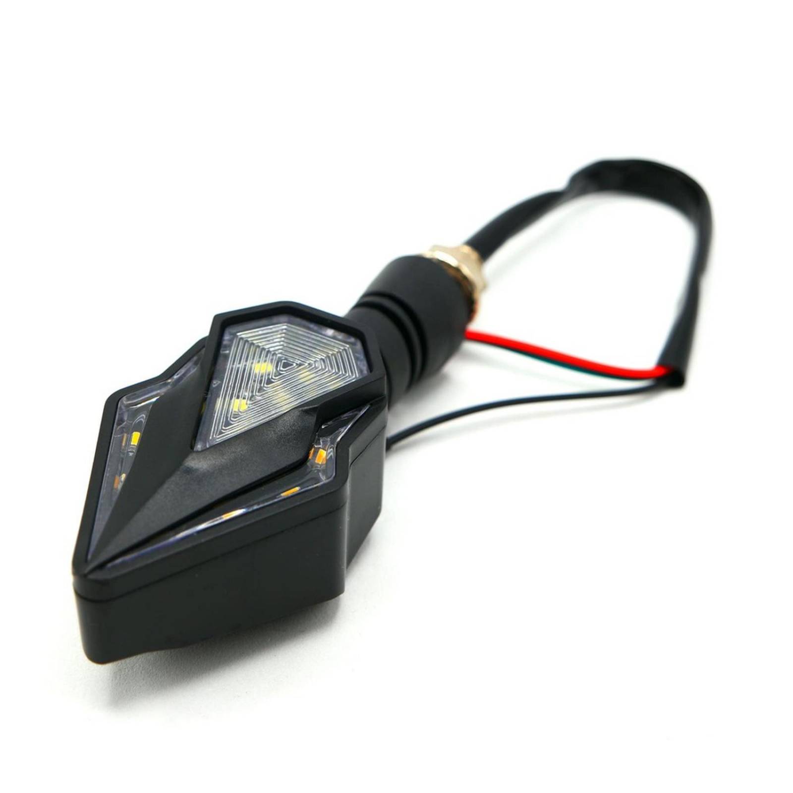 Direccionales Para Moto Rasen Led Secuencial Tipo Diamante Universal  Rojo