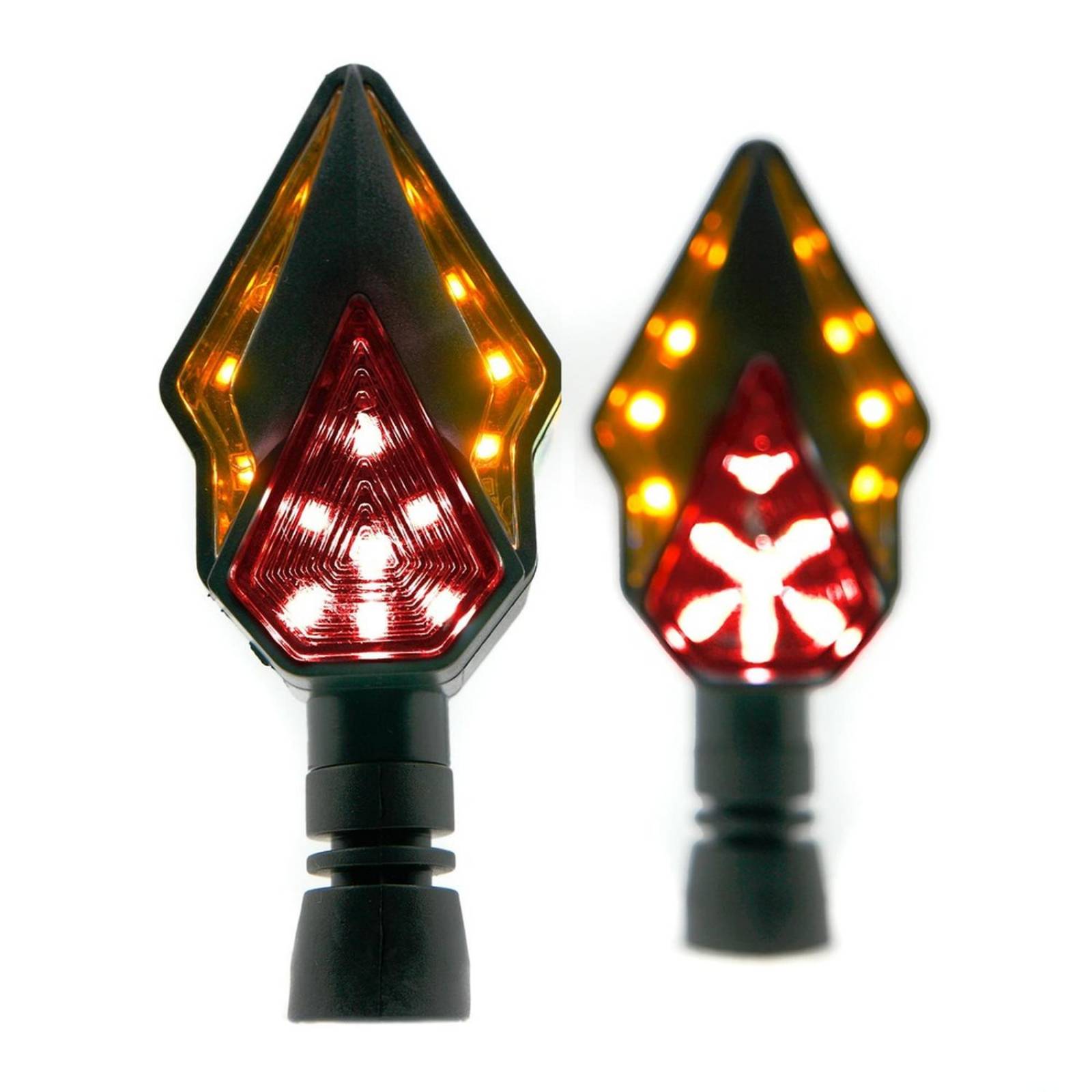 Direccionales Para Moto Rasen Led Secuencial Tipo Diamante Universal  Rojo