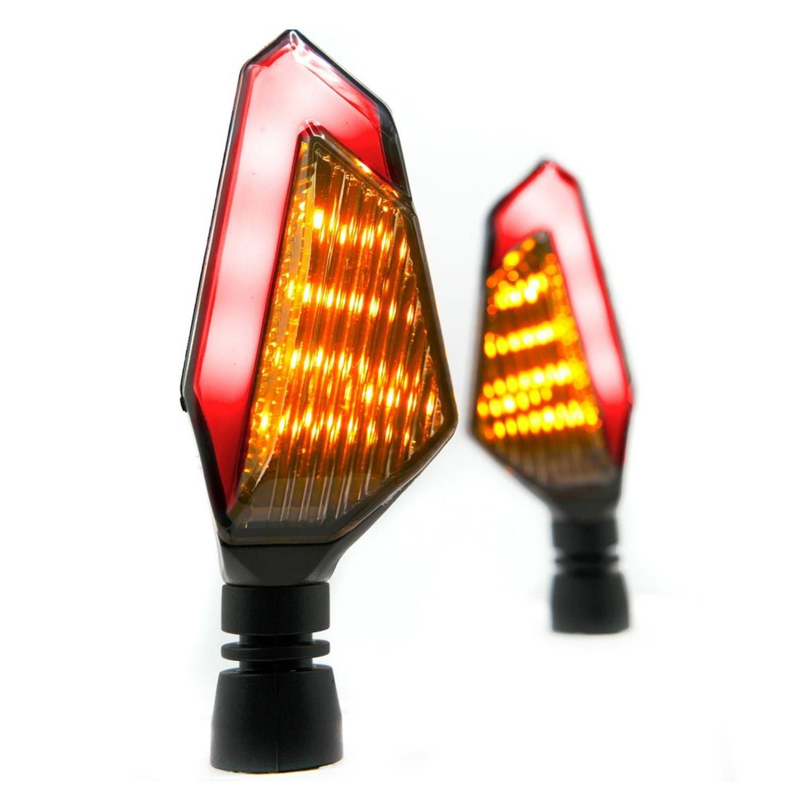 Direccionales Para Moto Rasen Led Neon Decorativa Universal   Rojo