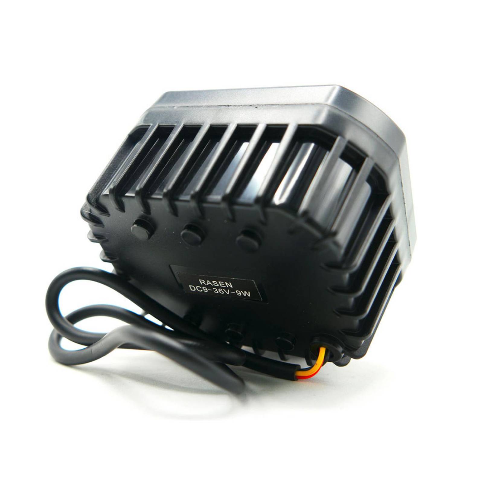 Faro Para Moto Rasen Auxiliar Led Con Lupa Cuadrado Con 3 Led Ojo De Angel Con Luz Blanca Fija Y Estrobo  Azul