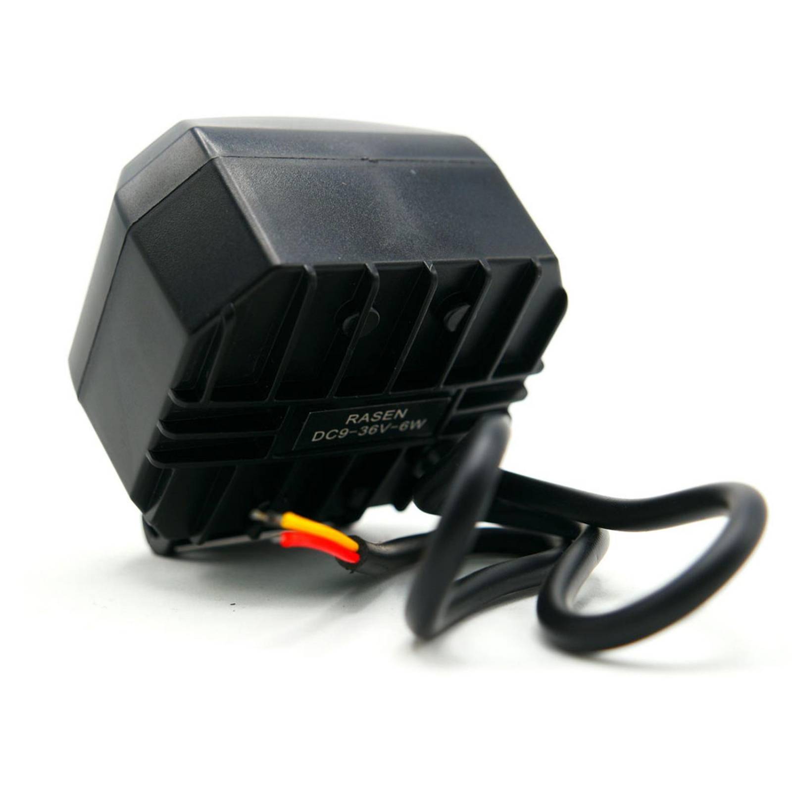 Faro Para Moto Rasen Auxiliar Led Con Lupa Cuadrado Con 2 Led Ojo De Angel Con Luz Blanca Fija Y Estrobo  Rojo