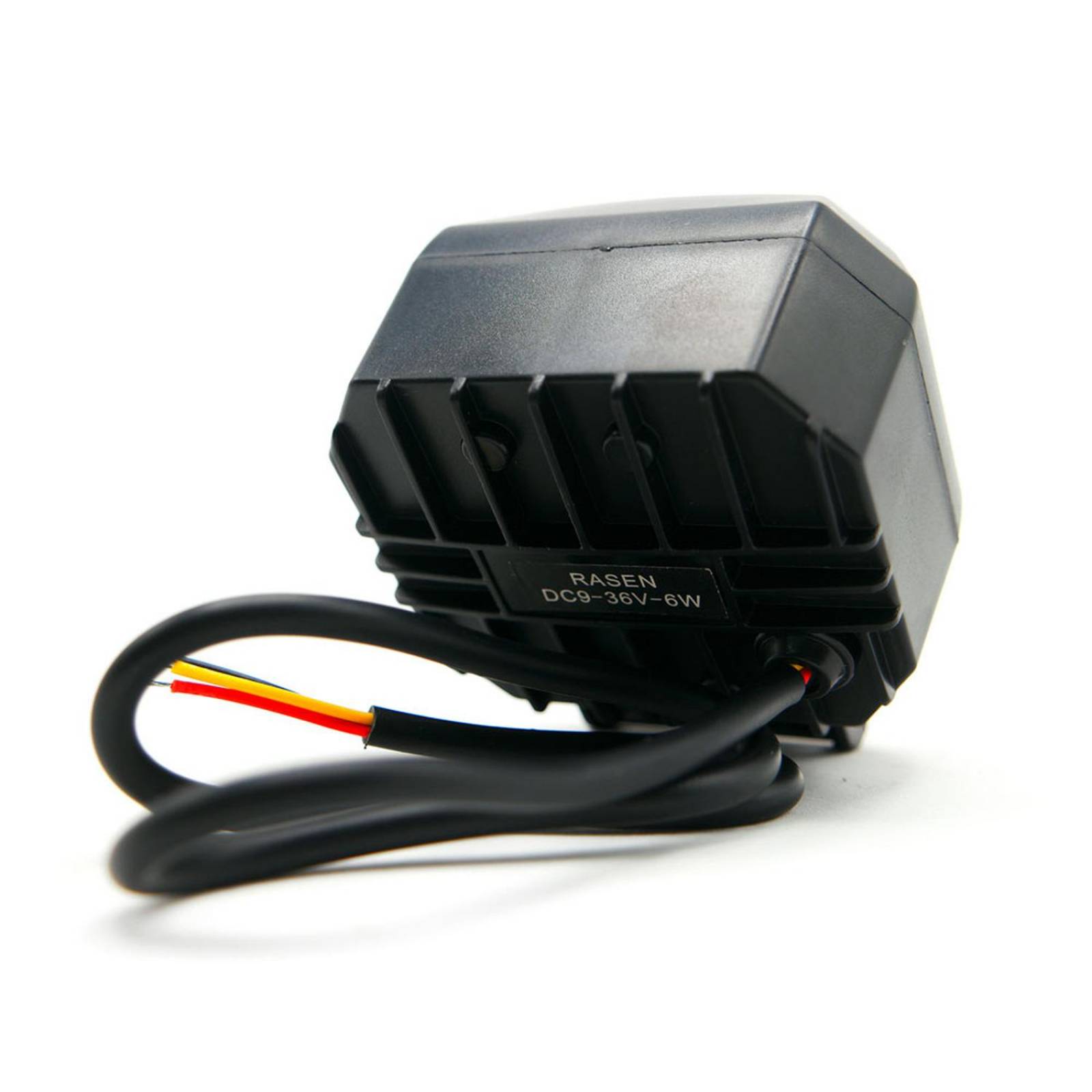 Faro Para Moto Rasen Auxiliar Led Con Lupa Cuadrado Con 2 Led Ojo De Angel Con Luz Blanca Fija Y Estrobo  Rojo