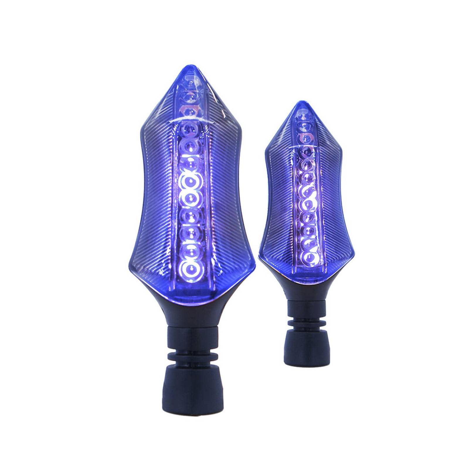 Direccionales Para Moto Rasen Led Secuencial Tipo Deportiva Universal Azul