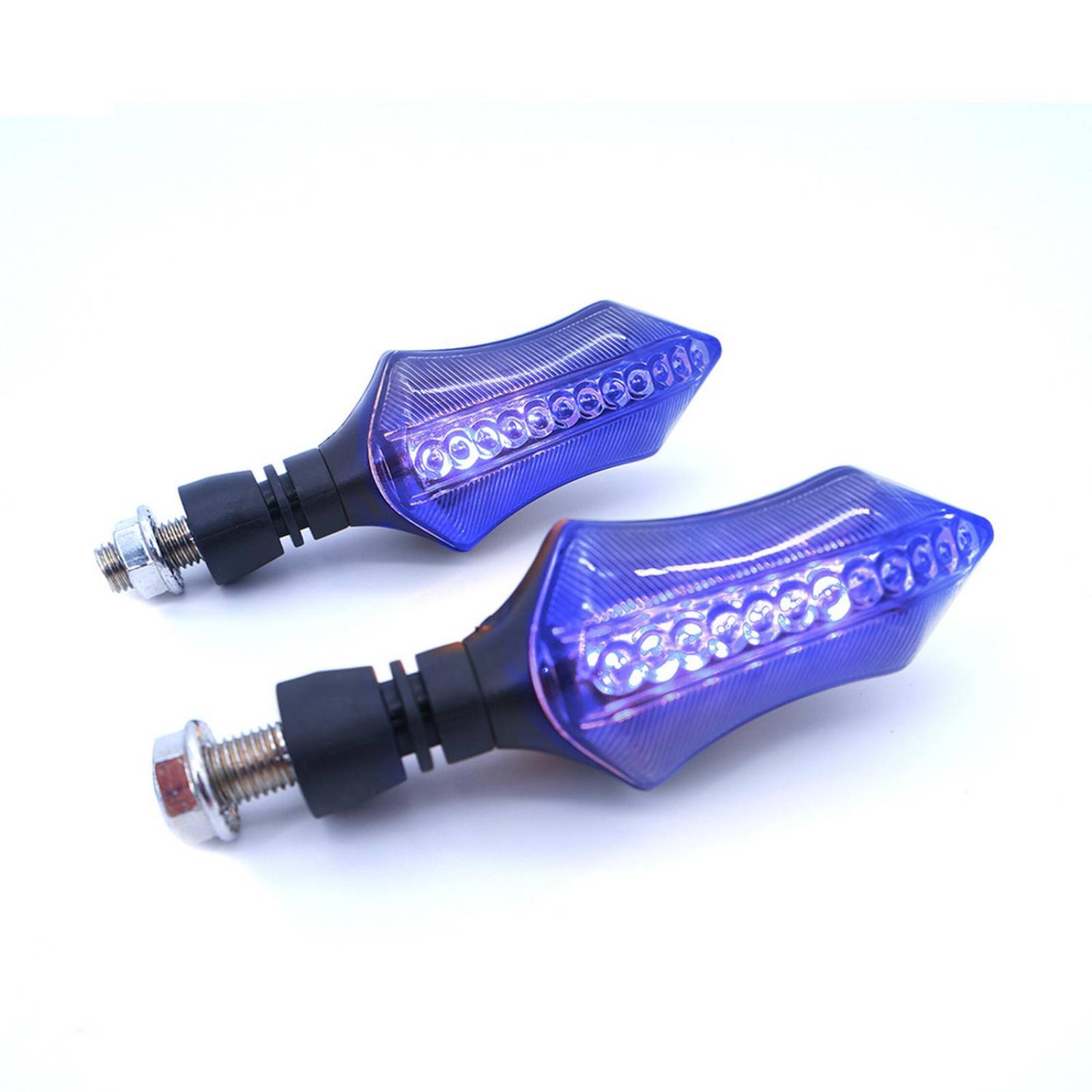 Direccionales Para Moto Rasen Led Secuencial Tipo Deportiva Universal Azul