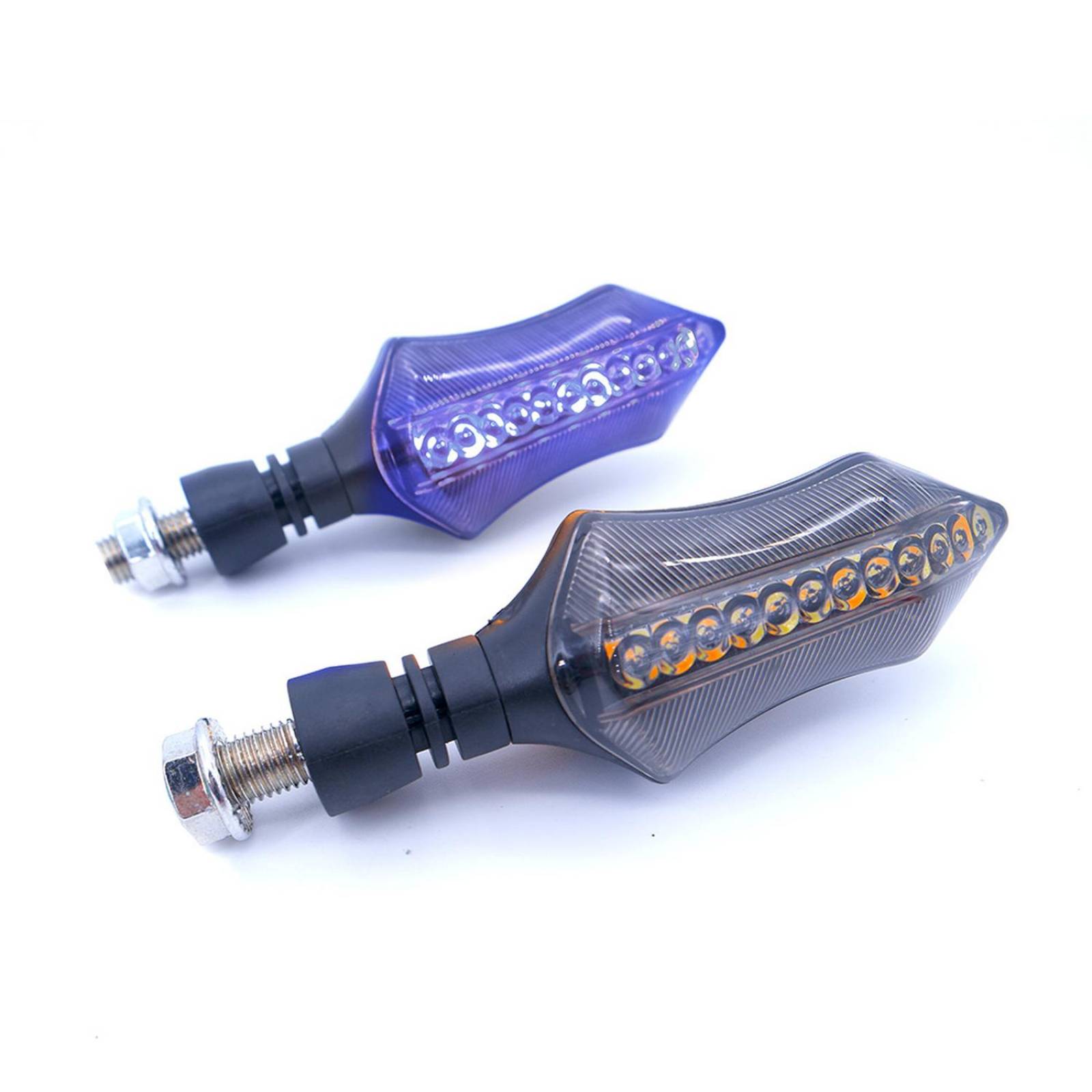 Direccionales Para Moto Rasen Led Secuencial Tipo Deportiva Universal Azul