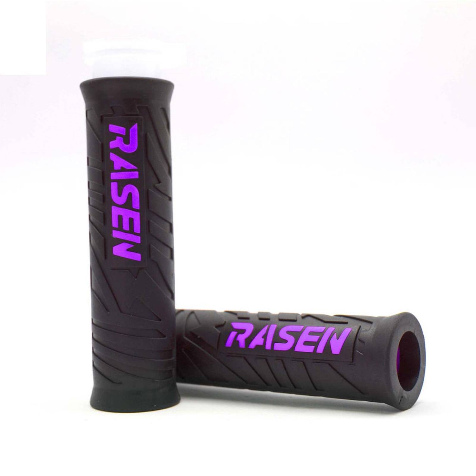 Puños Para Moto Rasen De Caucho Tipo Ranurado Violeta Universal