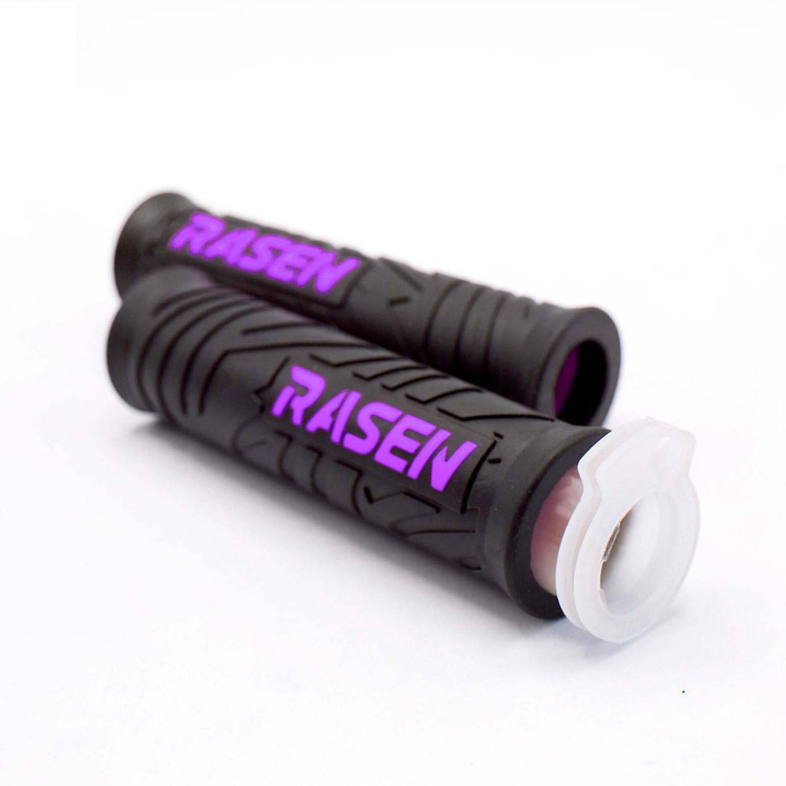 Puños Para Moto Rasen De Caucho Tipo Ranurado Violeta Universal