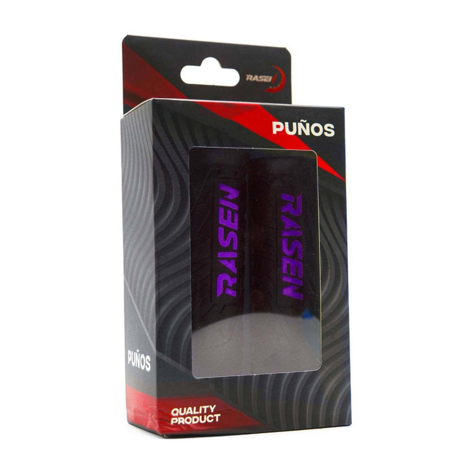 Puños Para Moto Rasen De Caucho Tipo Ranurado Violeta Universal