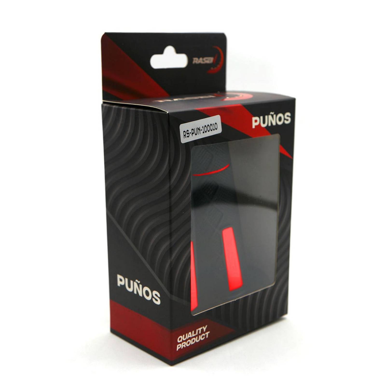 Puños Para Moto Rasen De Caucho Doble Agarre Rojo Universal