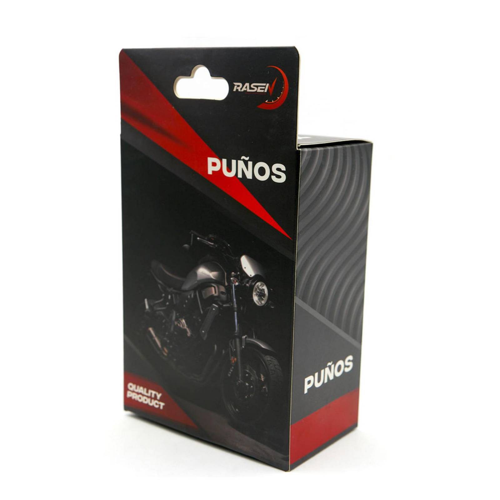 Puños Para Moto Rasen De Caucho Doble Agarre Rojo Universal