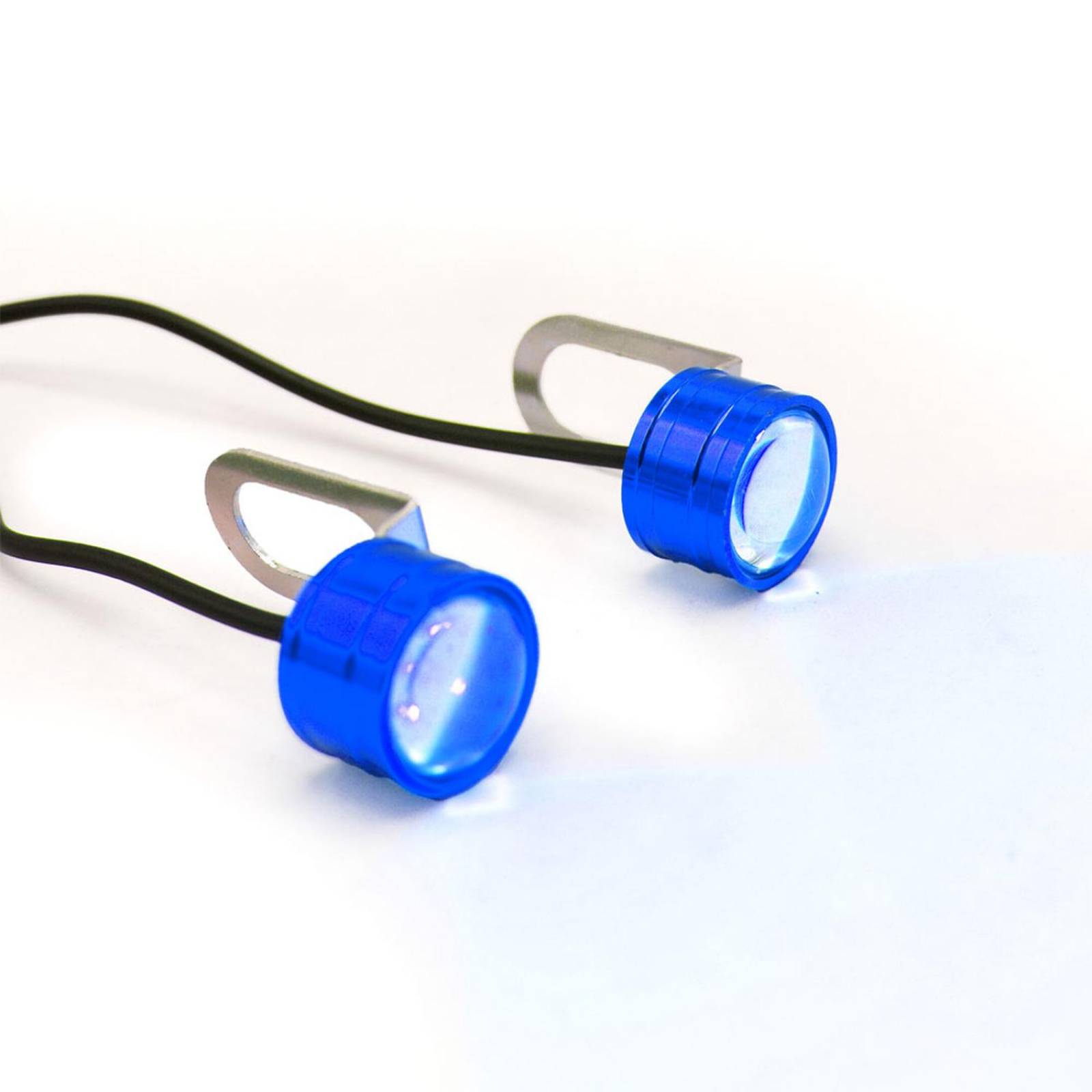 Faro Para Moto Rasen Led Para Placa Blanco Doble Salida De Luz           Azul