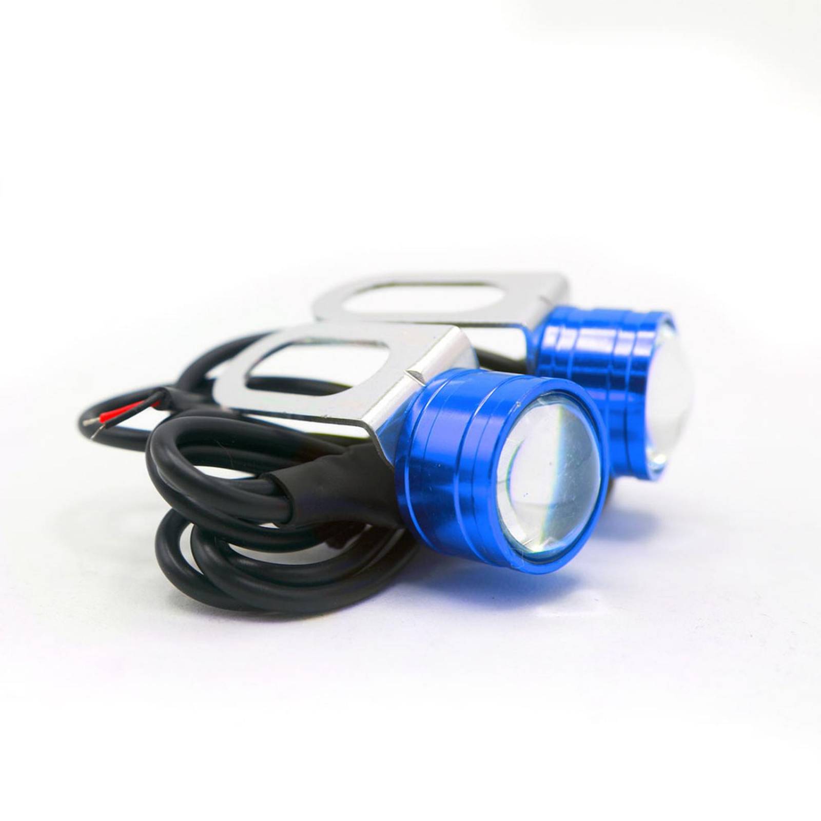 Faro Para Moto Rasen Led Para Placa Blanco Doble Salida De Luz           Azul