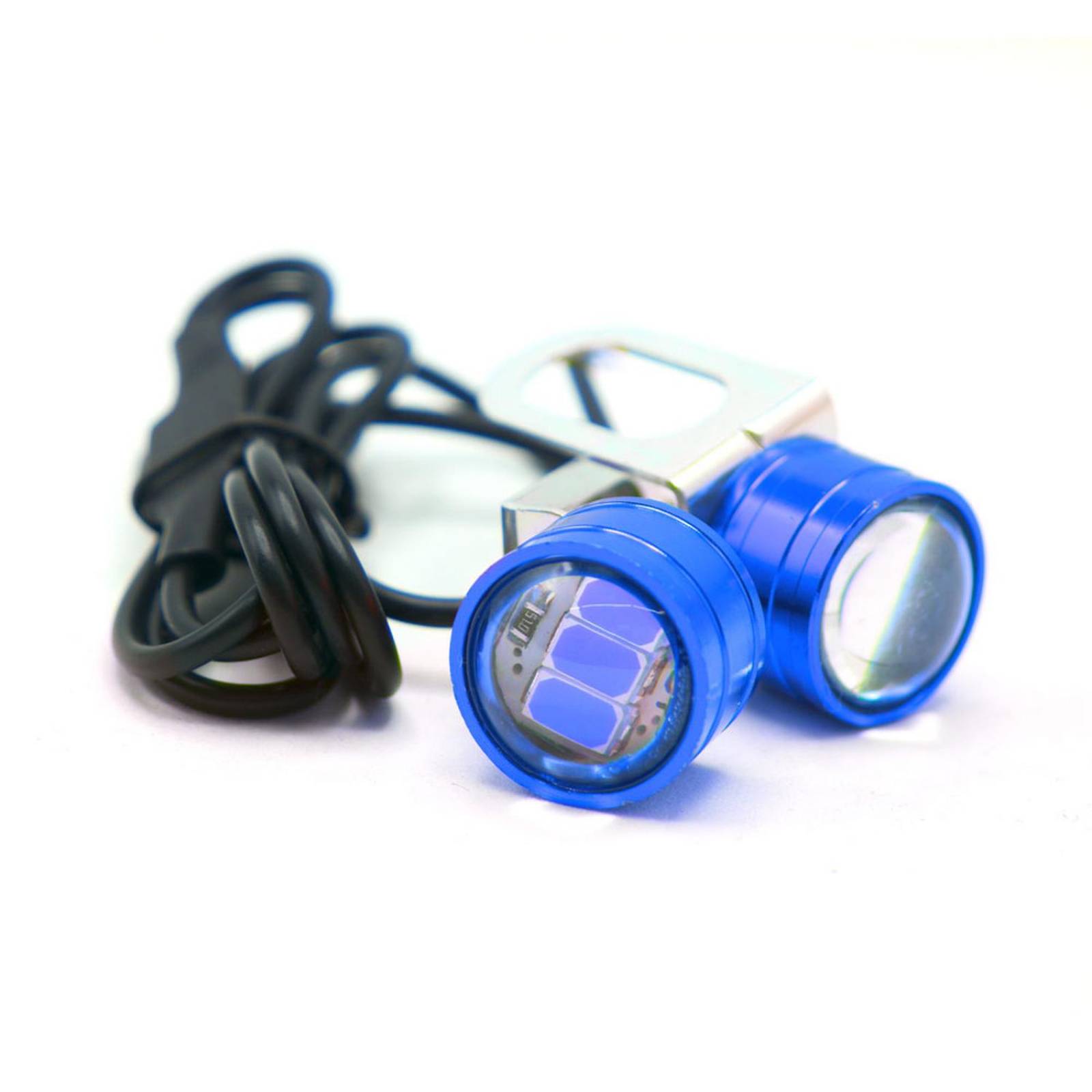 Faro Para Moto Rasen Led Para Placa Blanco Doble Salida De Luz           Azul