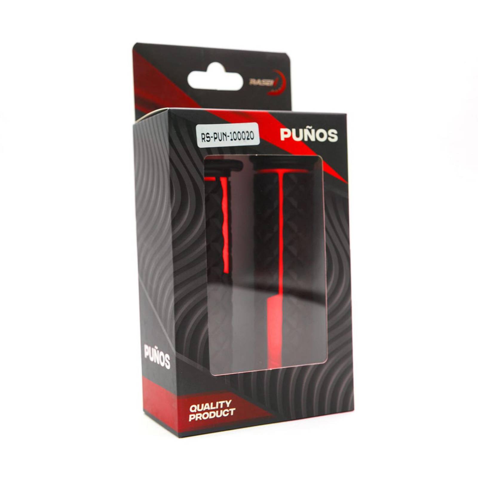 Puños Para Moto Rasen De Caucho Tipo Cuarzo Rojo Universal