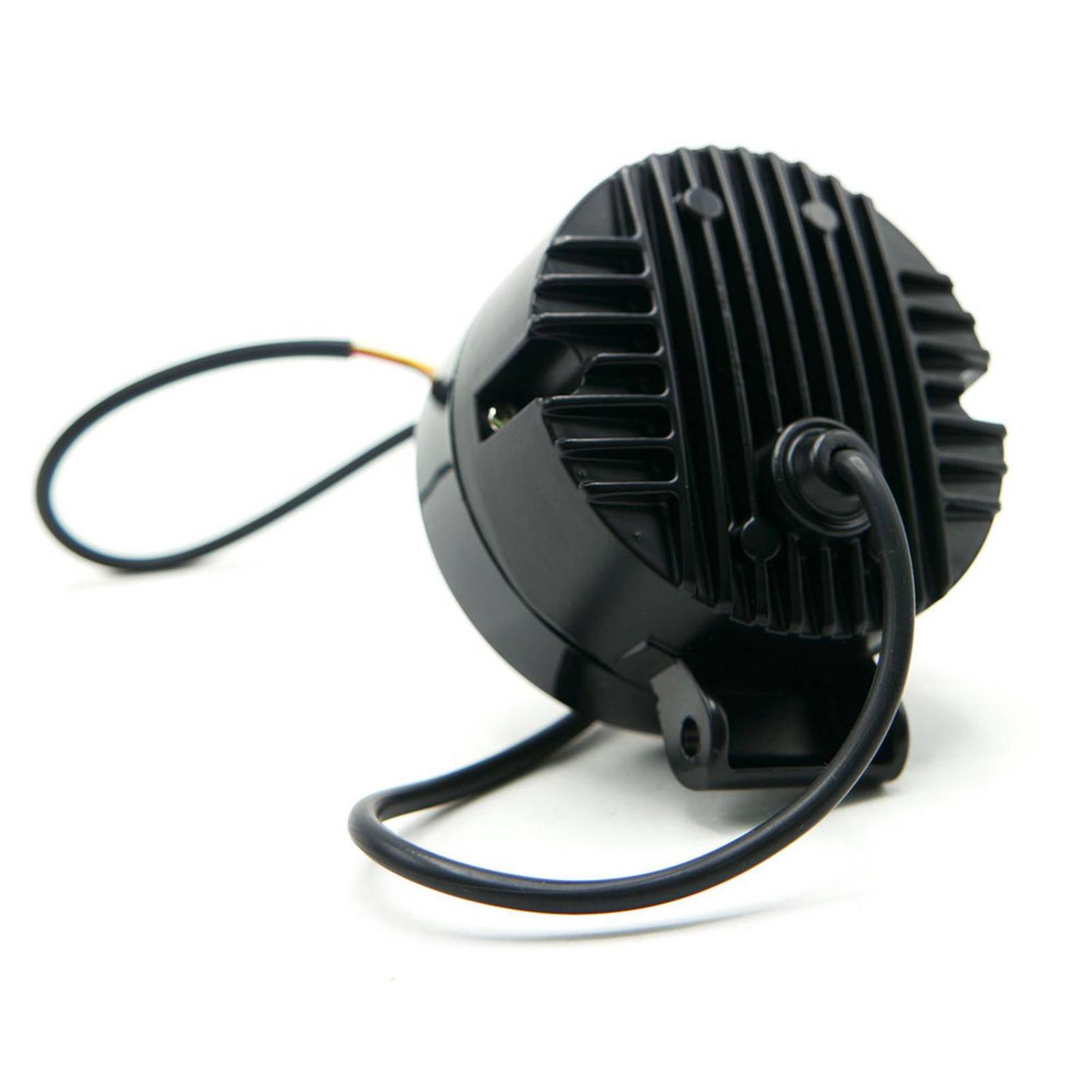 Faro Para Moto Rasen 2 Led Redondo Con Lupa Luz Blanca Fija Y Estrobo Opcional Amarillo