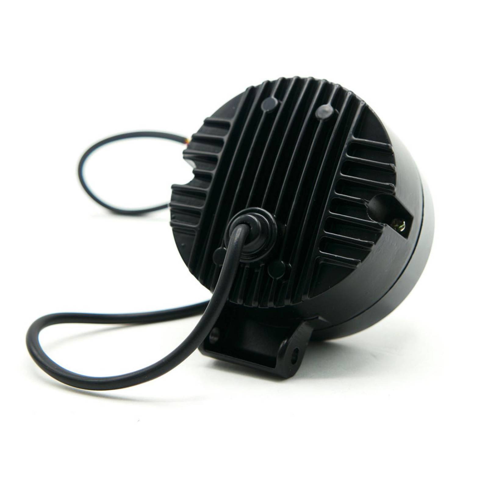 Faro Para Moto Rasen 2 Led Redondo Con Lupa Luz Blanca Fija Y Estrobo Opcional Amarillo