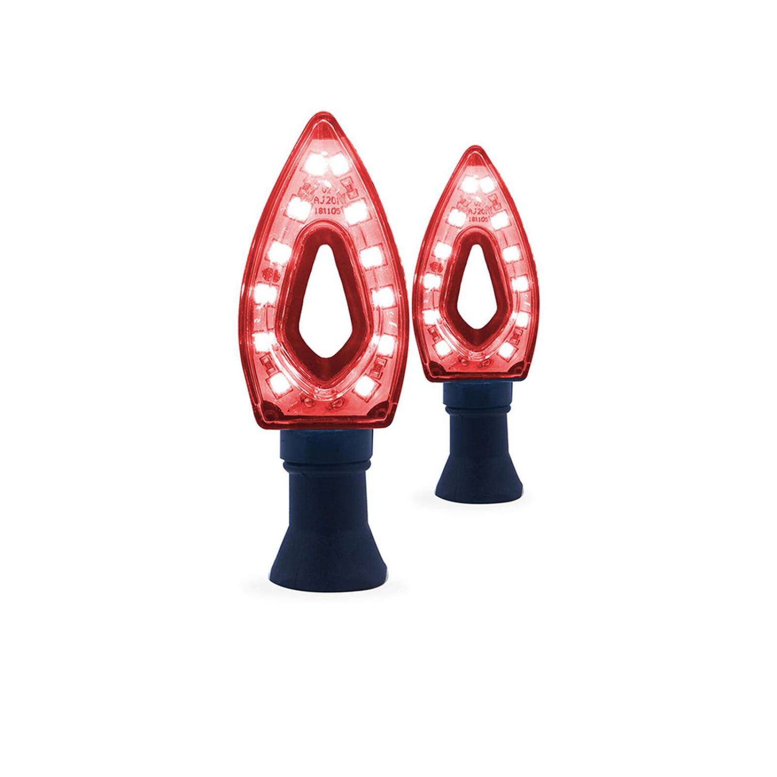 Direccionales Para Moto Rasen Led Tipo Flecha Universal   Rojo