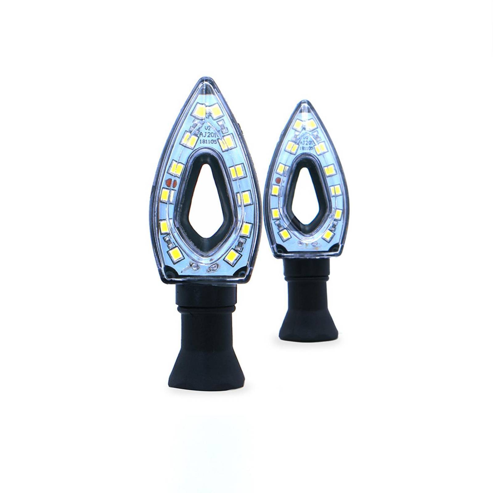 Direccionales Para Moto Rasen Led Tipo Flecha Universal   Amarillo