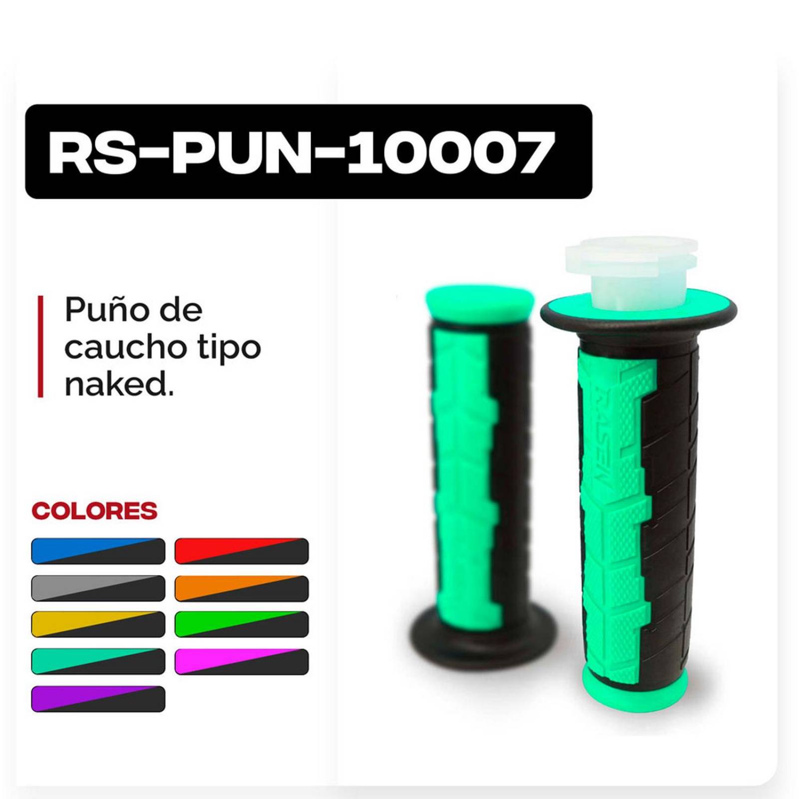 Puños Para Moto Rasen De Caucho Tipo Naked Verde Universal