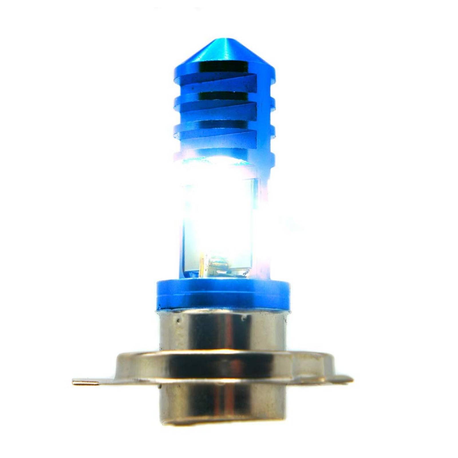 Foco Para Moto Rasen De Faro 12 Hiper Led Potente H4            Azul