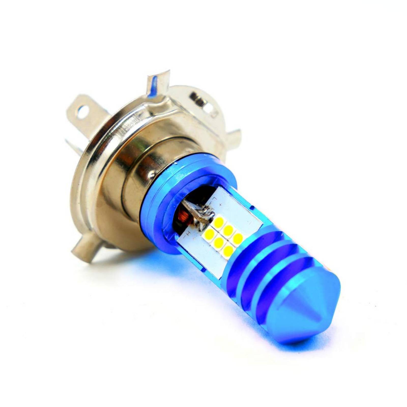 Foco Para Moto Rasen De Faro 12 Hiper Led Potente H4            Azul