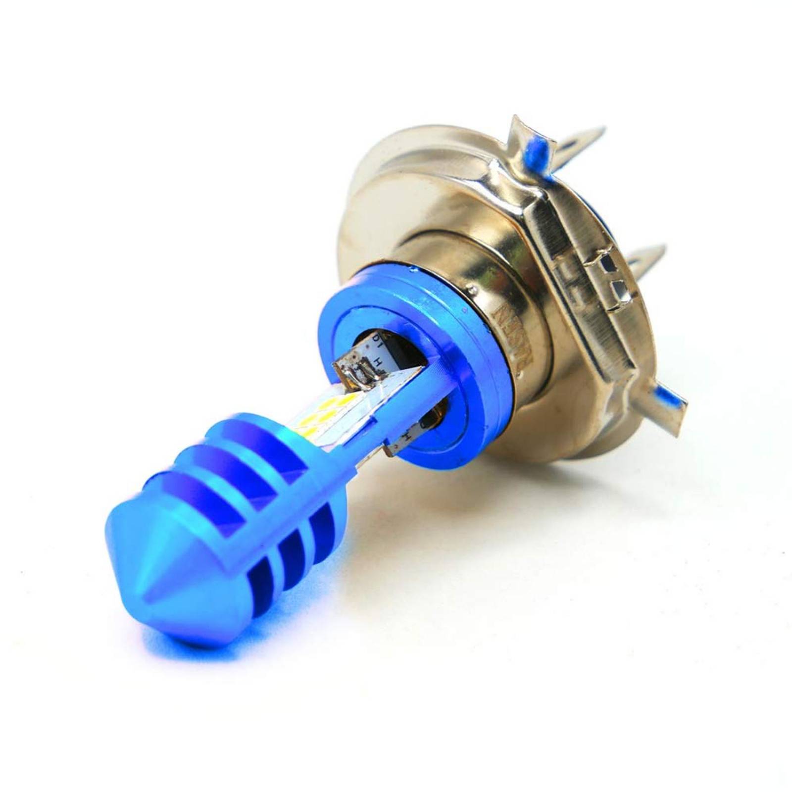 Foco Para Moto Rasen De Faro 12 Hiper Led Potente H4            Azul