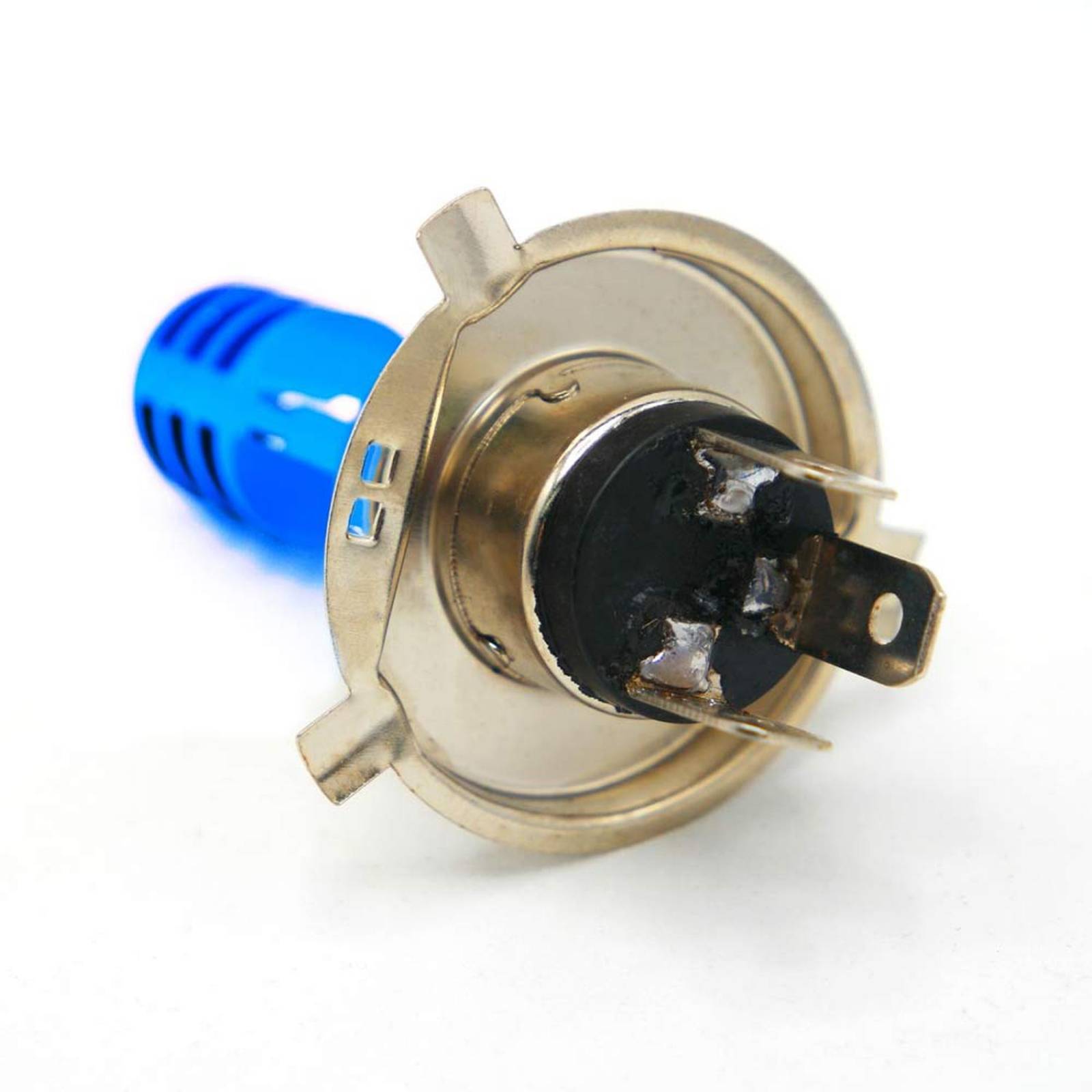 Foco Para Moto Rasen De Faro 12 Hiper Led Potente H4            Azul